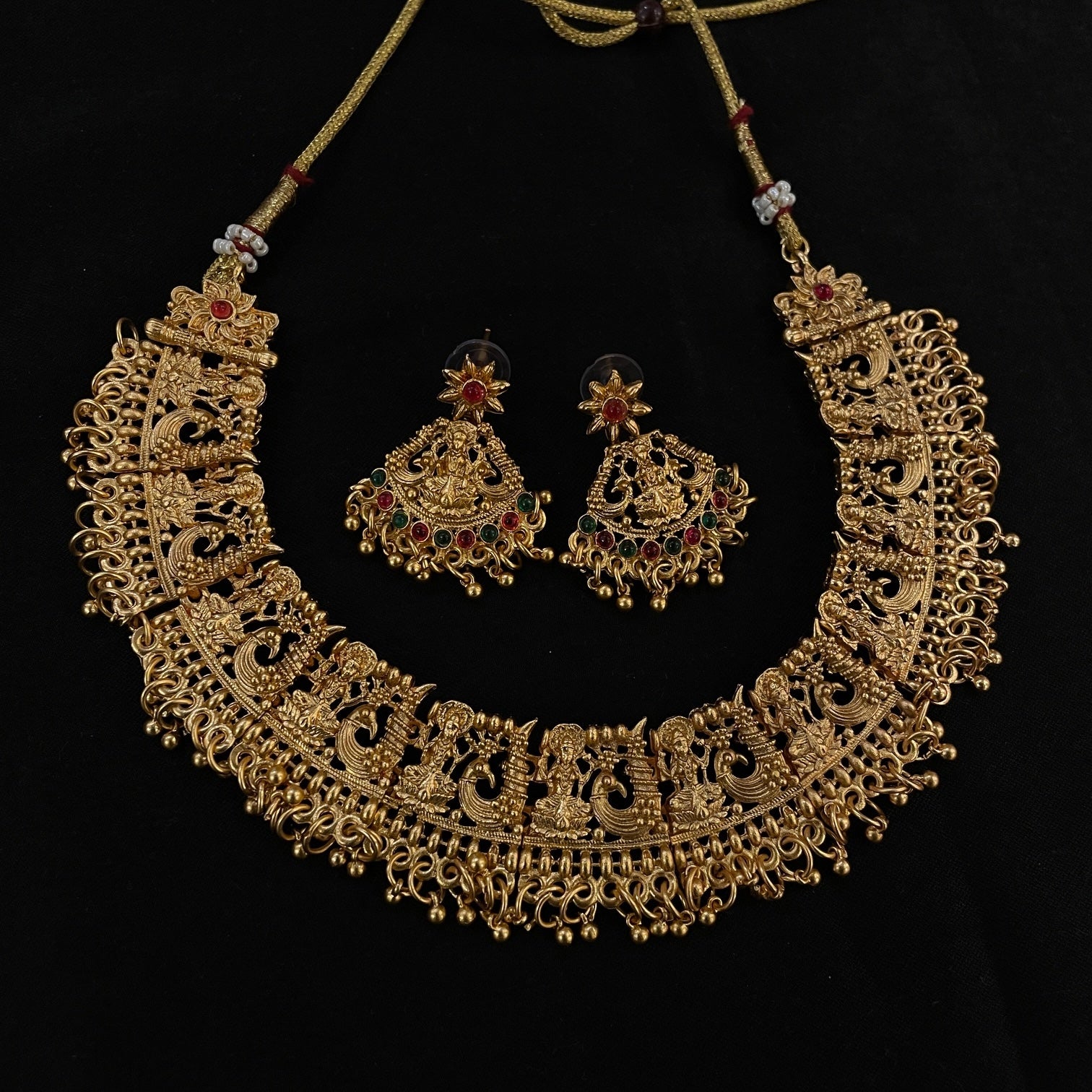 Lakshmi Temple Necklace & Earrings