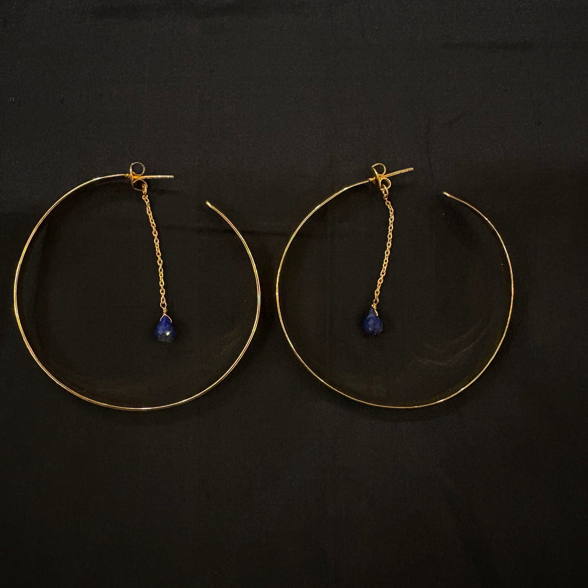 MK Semi Precious Large Hoop Earrings - Vintage India NYC
