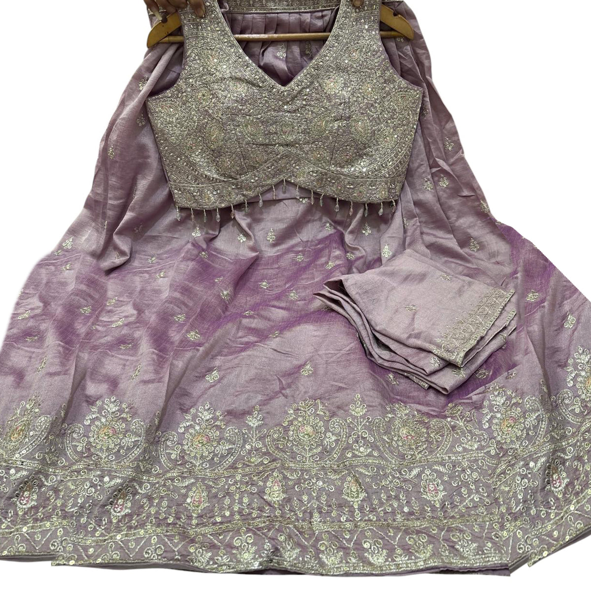 Lavender Zari Lehenga Set