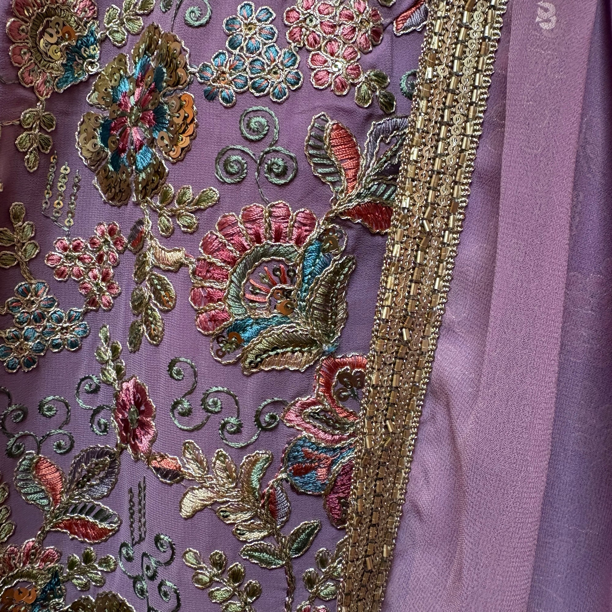 DT Long Top Embroidered Lehengas-3 Colors - Vintage India NYC