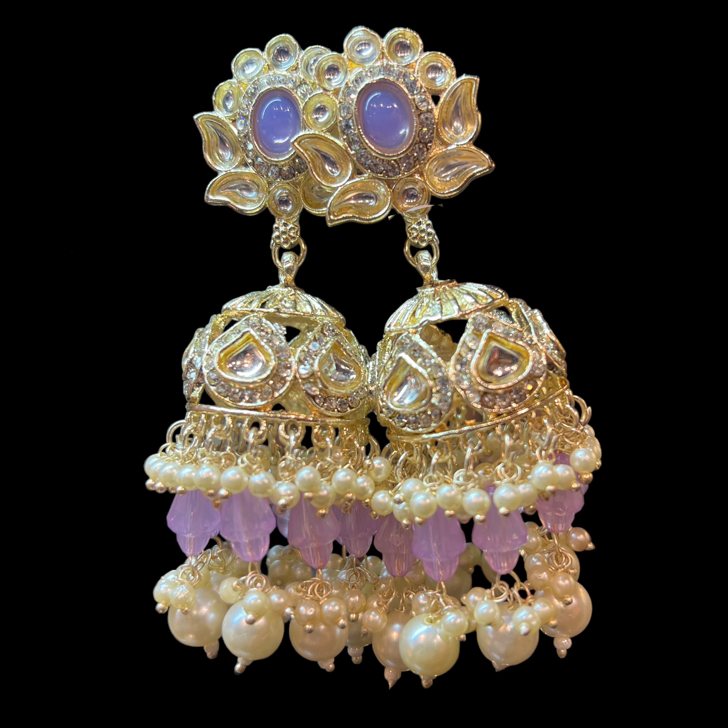 Large Jhumka Earrings- Many Colors - Vintage India NYC