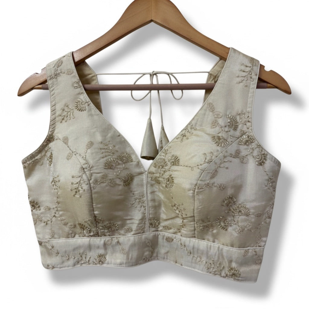 Q Light Gold Choli Blouse - Vintage India NYC