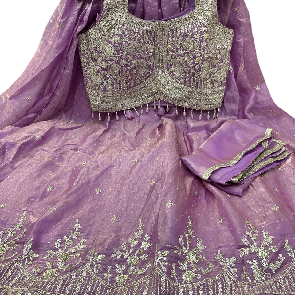 Lilac Flower Lehenga Set