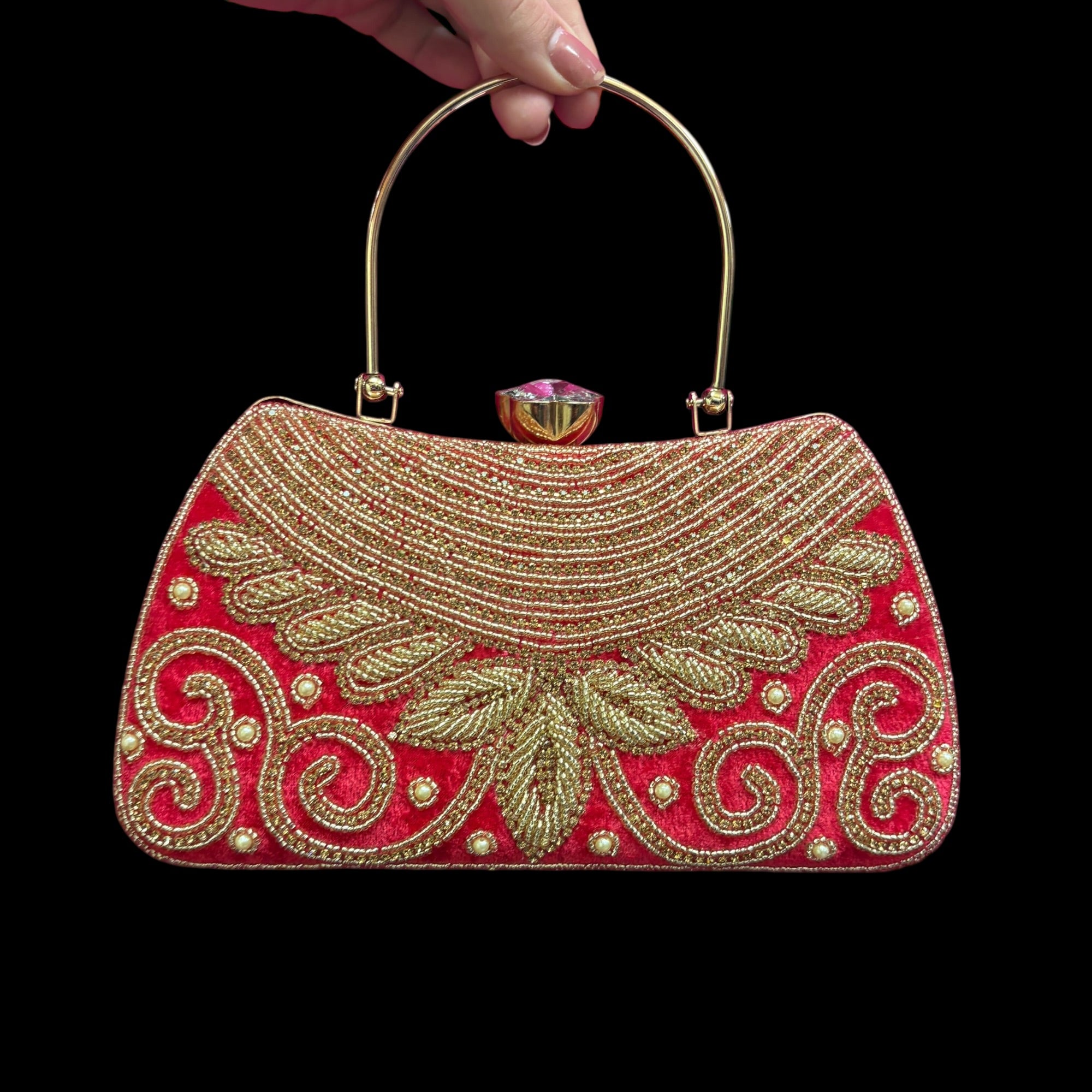 Scroll Leaf Purse-Colors - Vintage India NYC