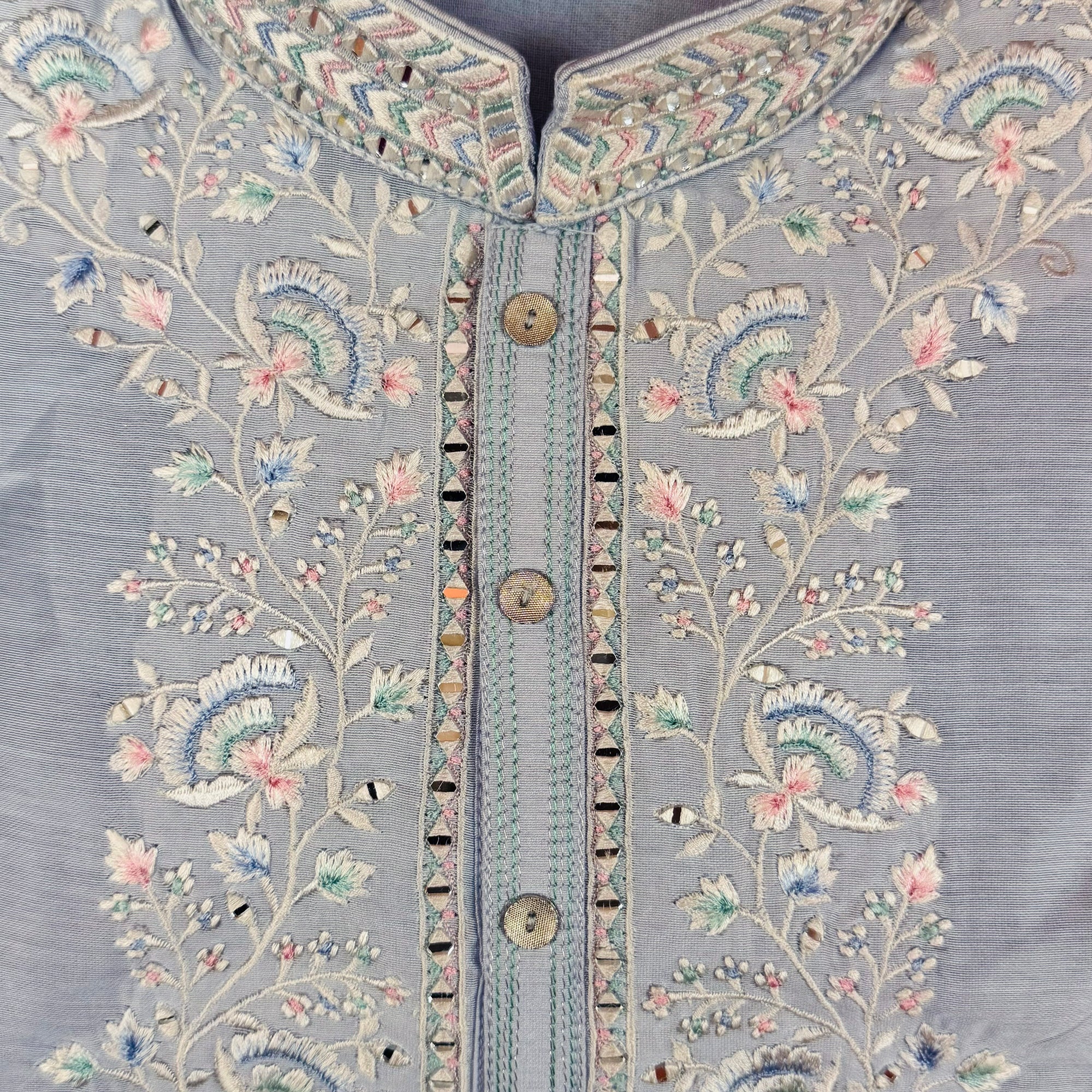Lt Blue Embroidered Kurta Set