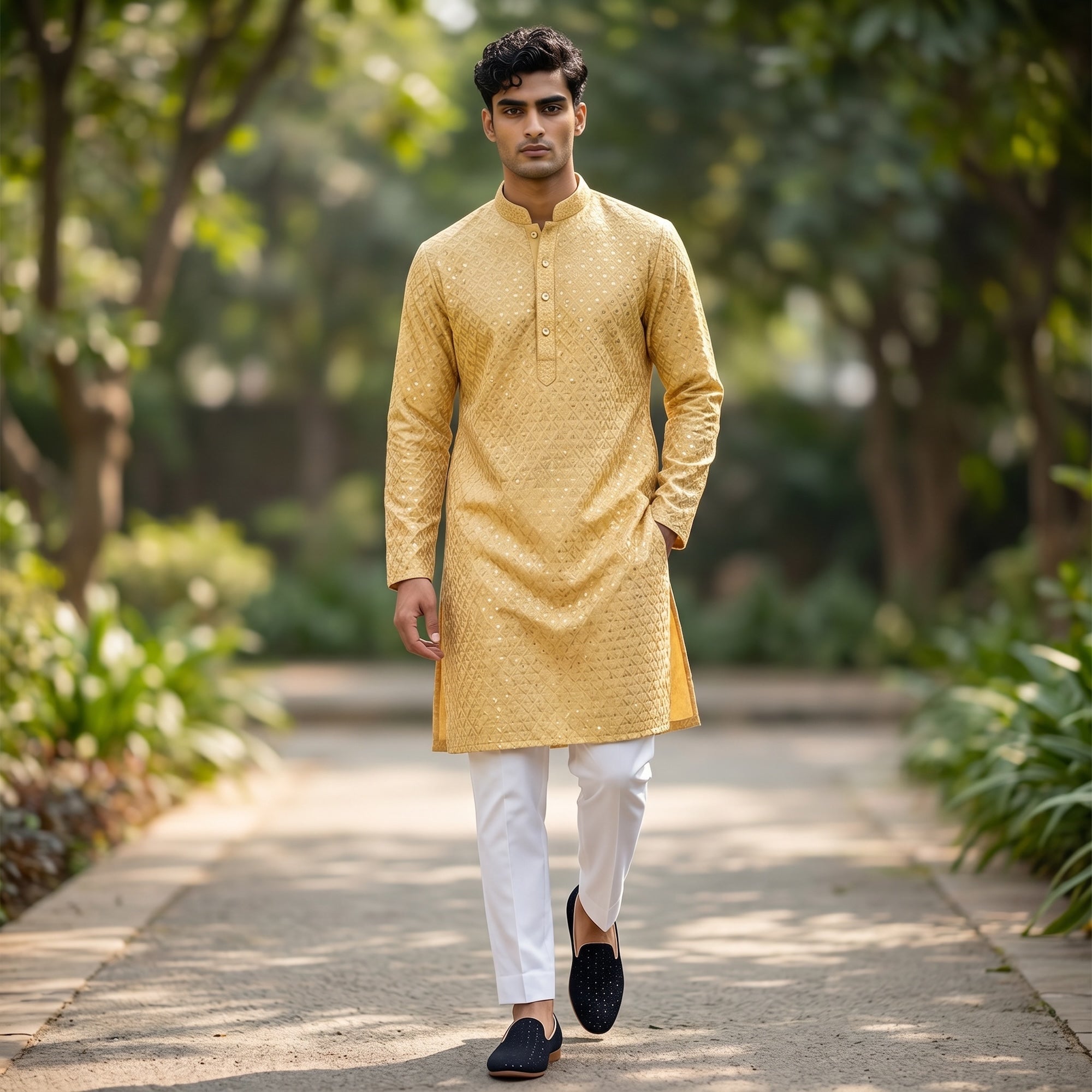 DT Lucknowi Kurtas-Size 36 & 38-Colors - Vintage India NYC