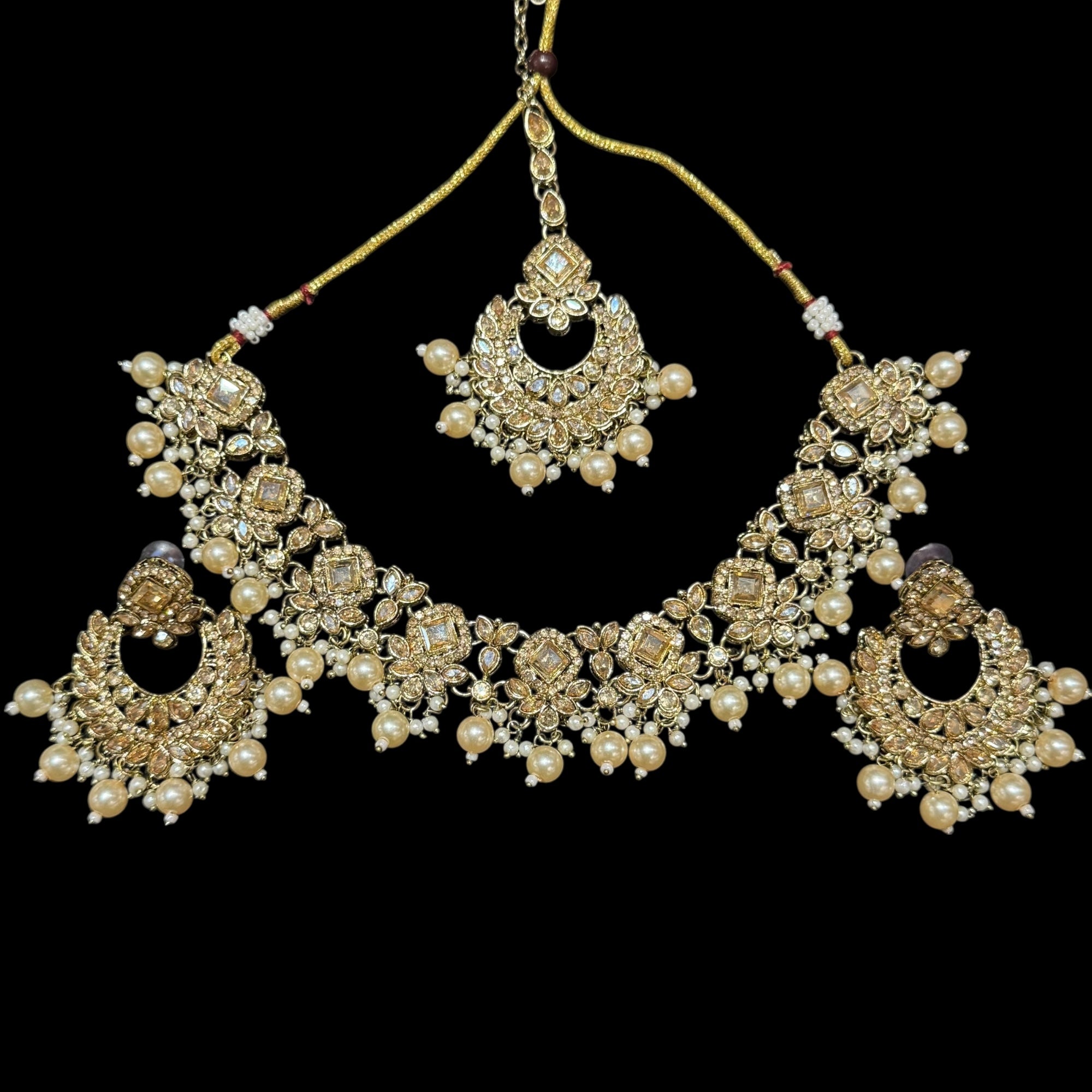 DT Chandbali Diamond Necklace Sets-Many Colors