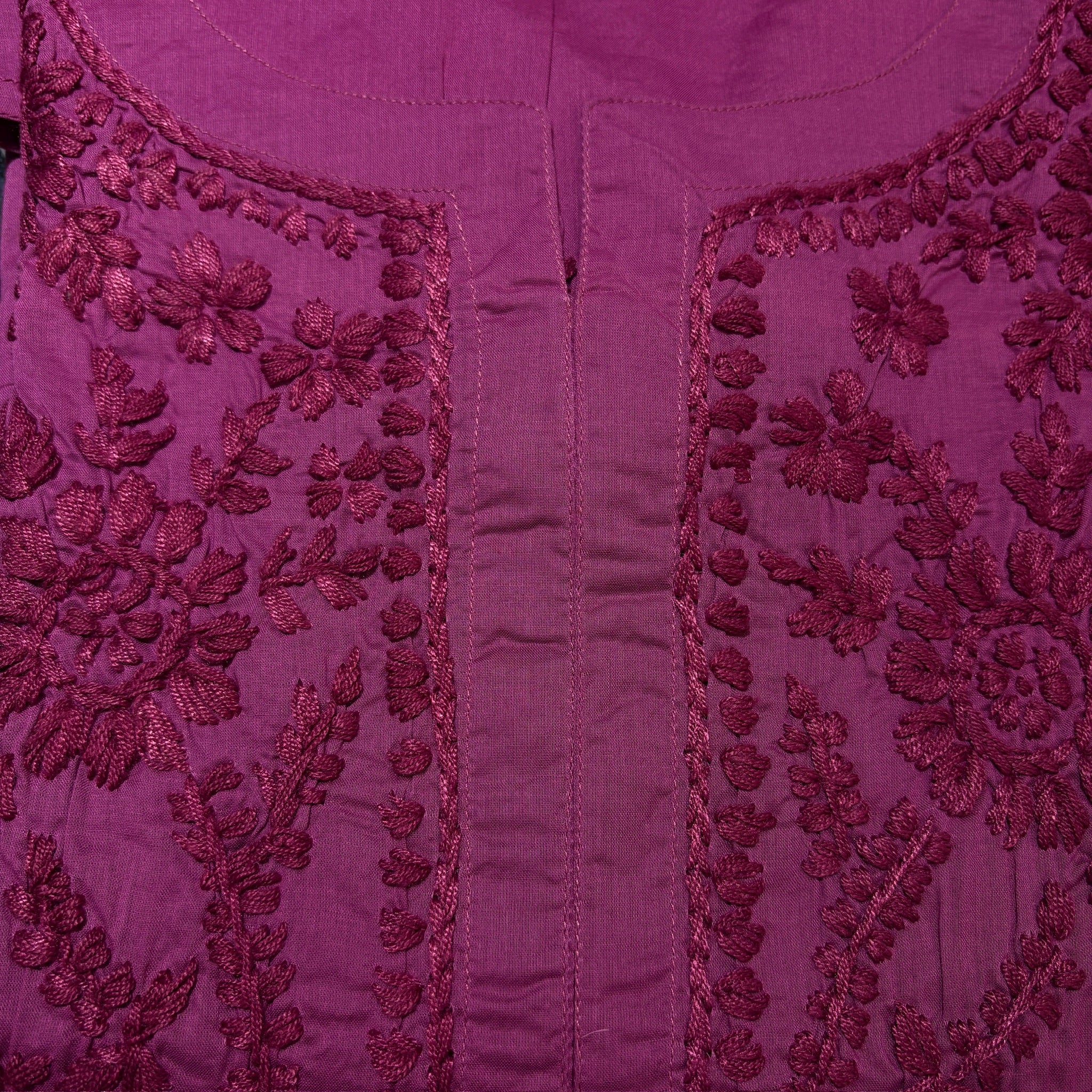 MA Short Embroidered Cotton Kurti-Size 36