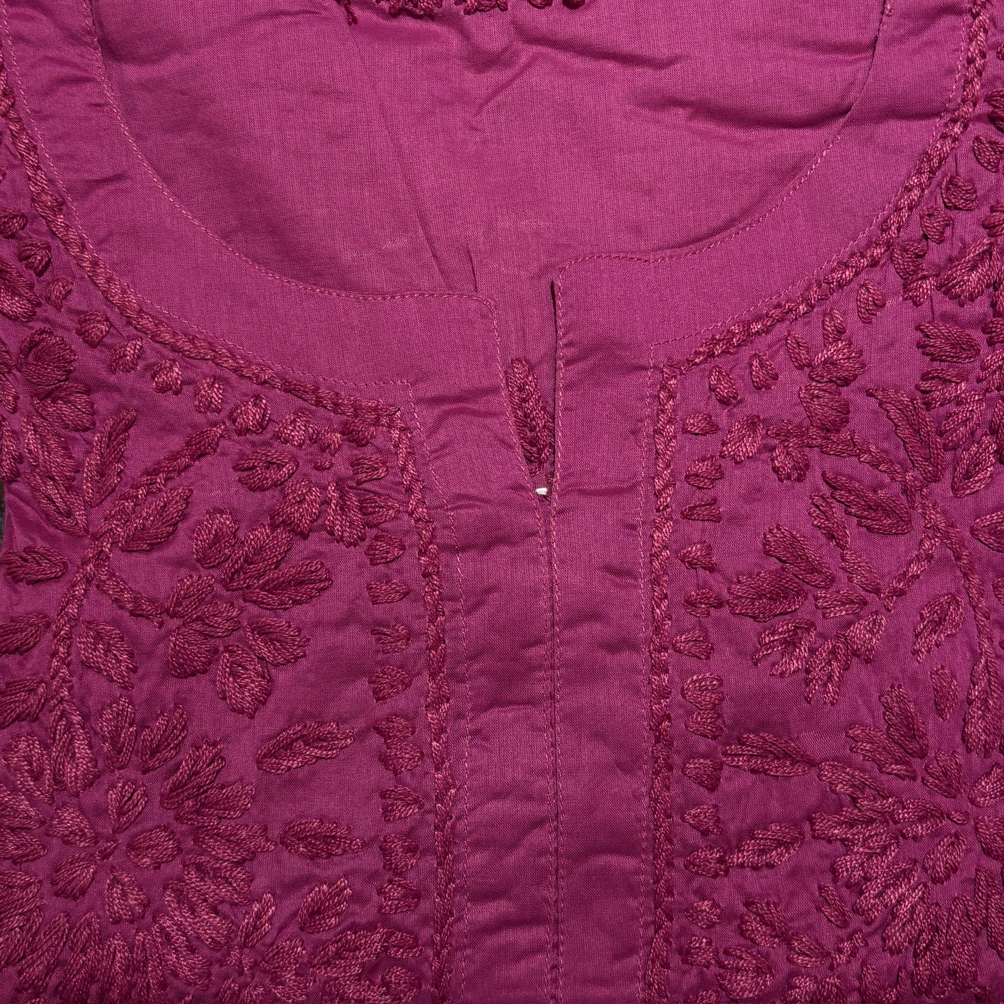 MA Short Embroidered Cotton Kurti-Size 38