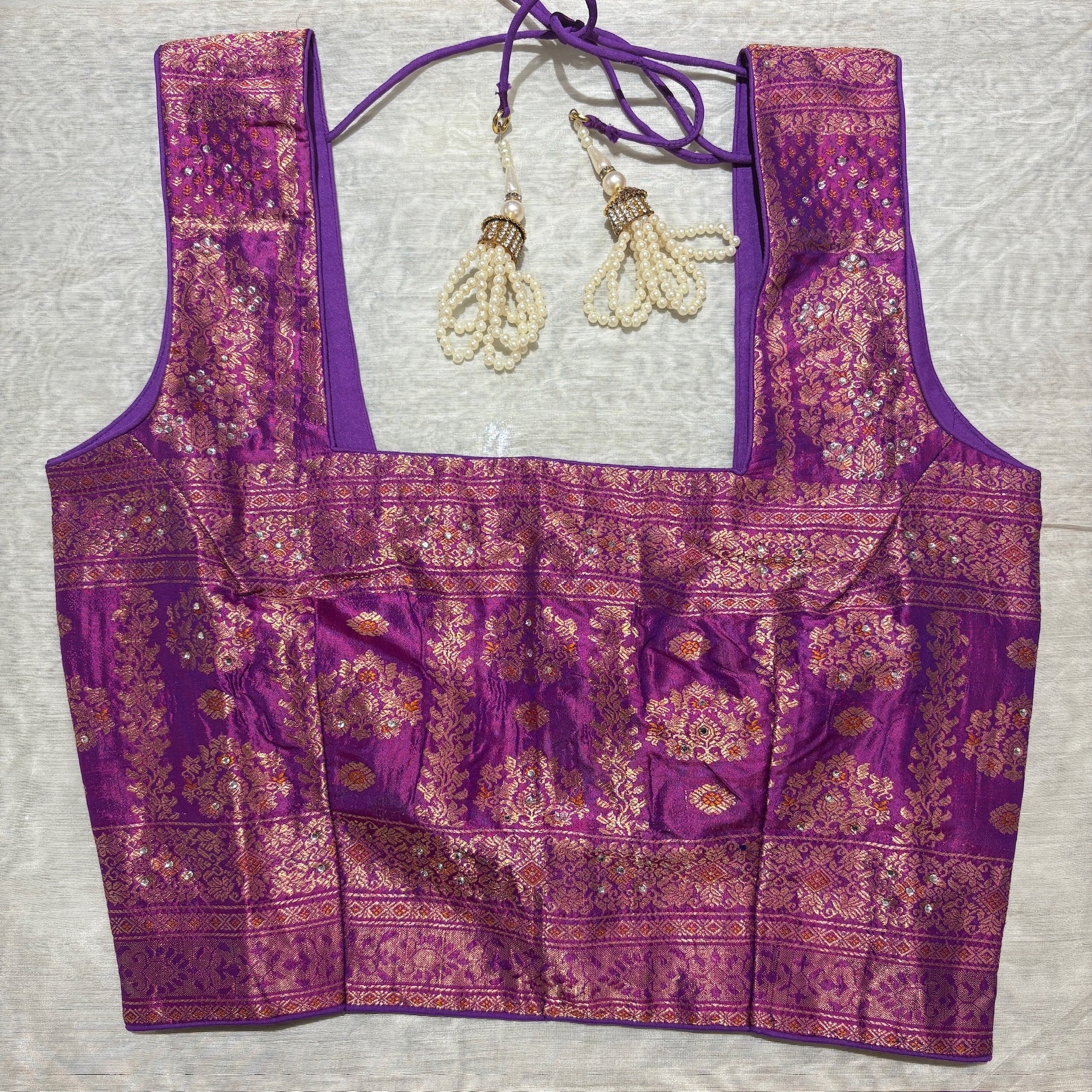 Brocade & Embroidered Saree Blouses 25-Size 30 - Vintage India NYC