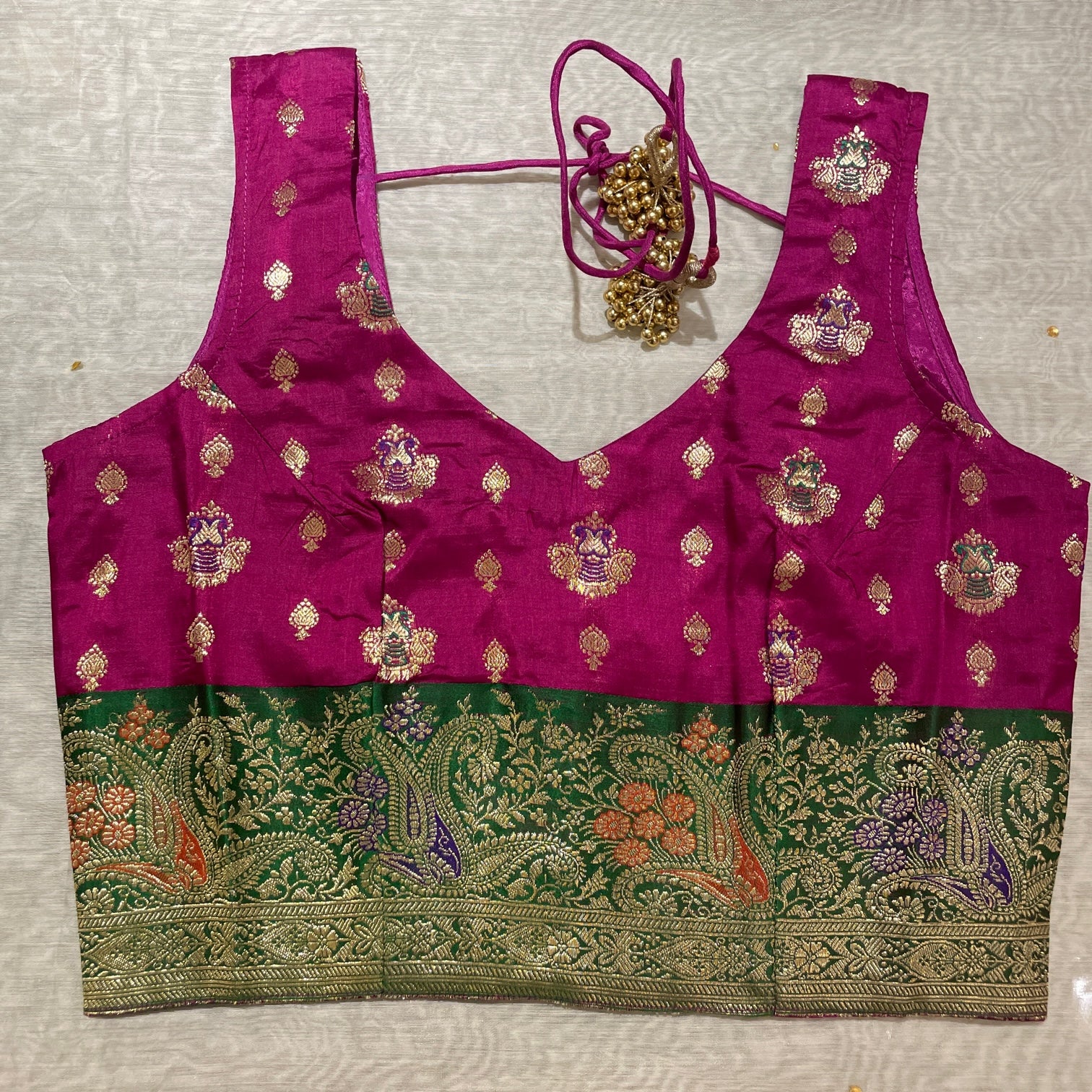 Brocade Saree Blouses-Size 32 - Vintage India NYC