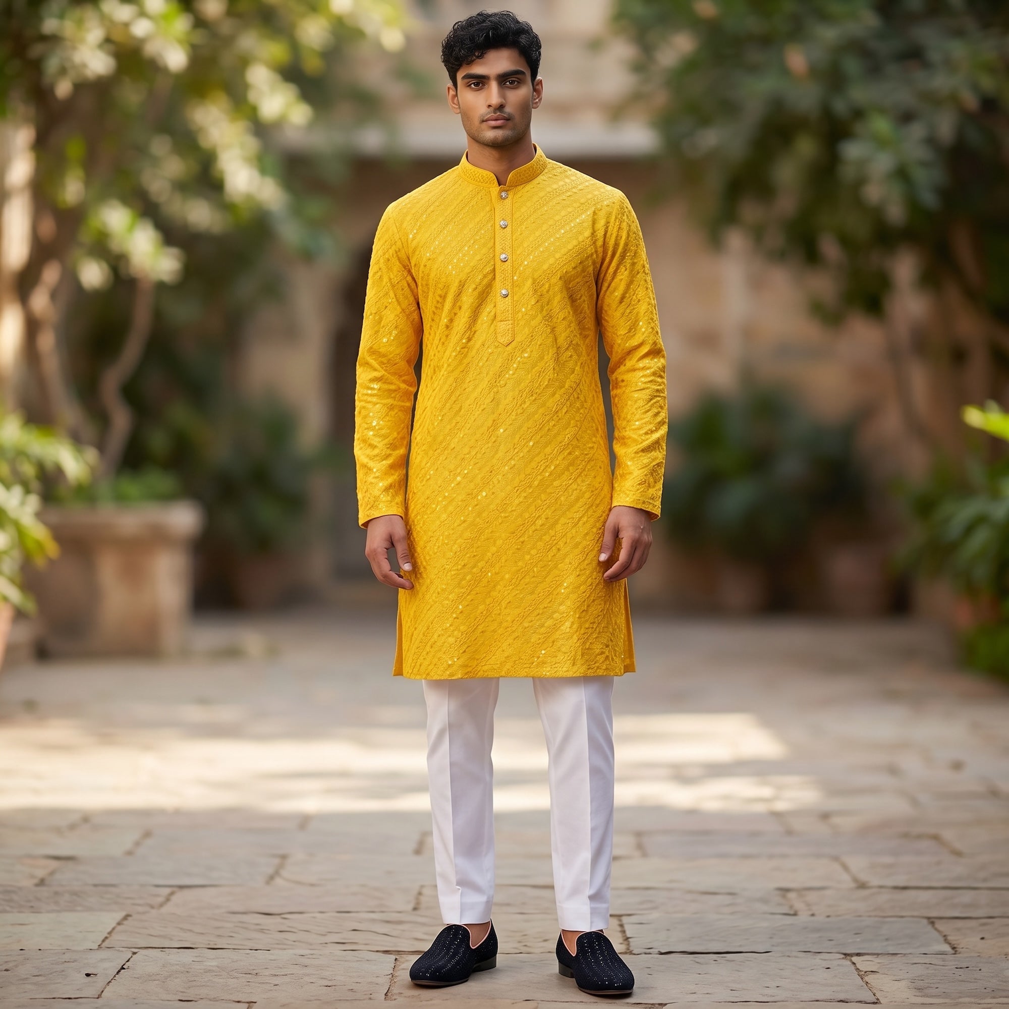 DT Lucknowi Kurtas-Size 36 & 38-Colors - Vintage India NYC