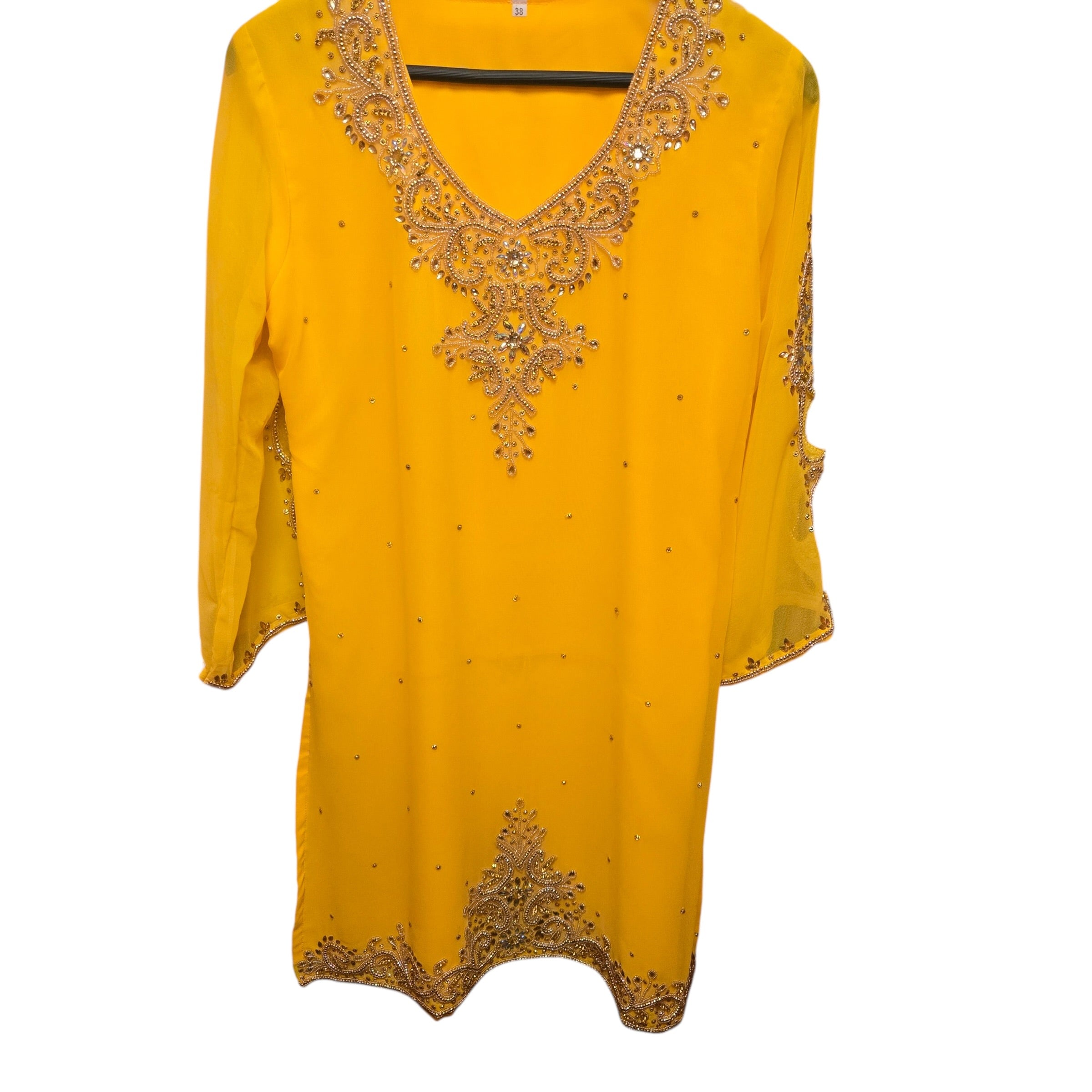 DT Georgette Kurti Size 38 - Vintage India NYC