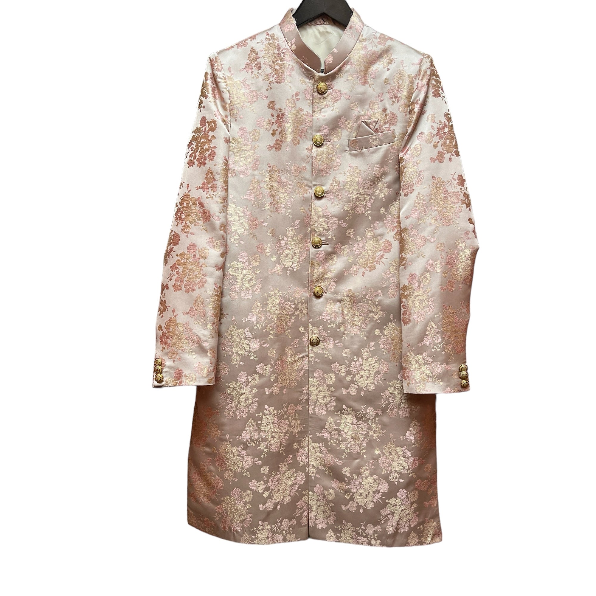 Mauve Blush Jacquard Sherwani - Vintage India NYC