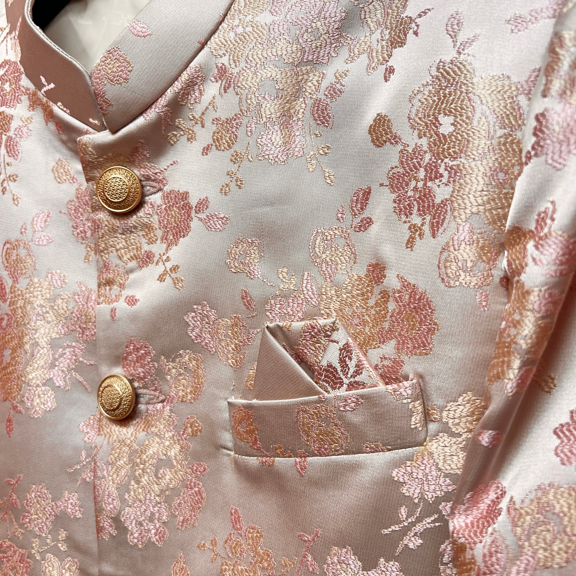 Mauve Blush Jacquard Sherwani - Vintage India NYC