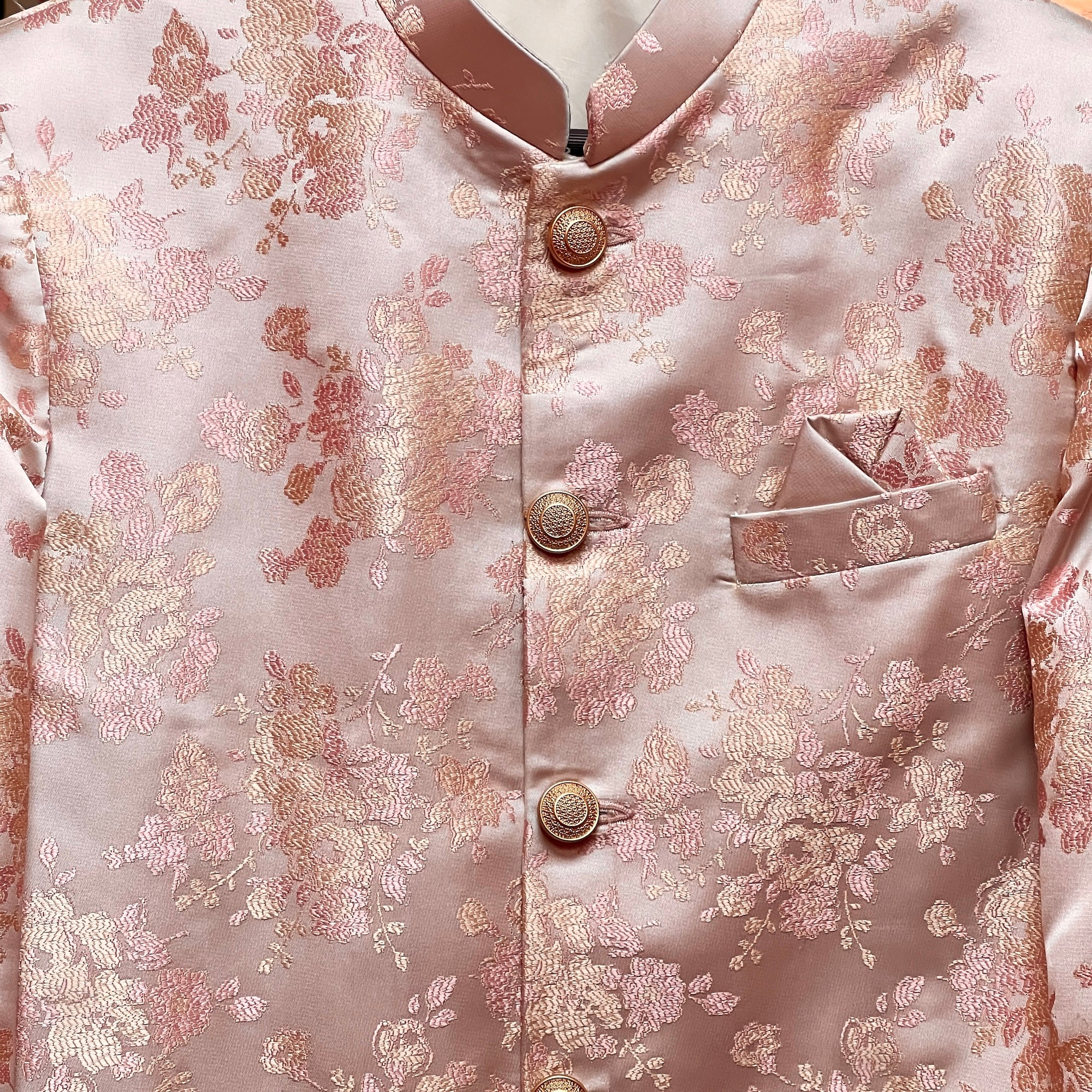 Mauve Blush Jacquard Sherwani - Vintage India NYC