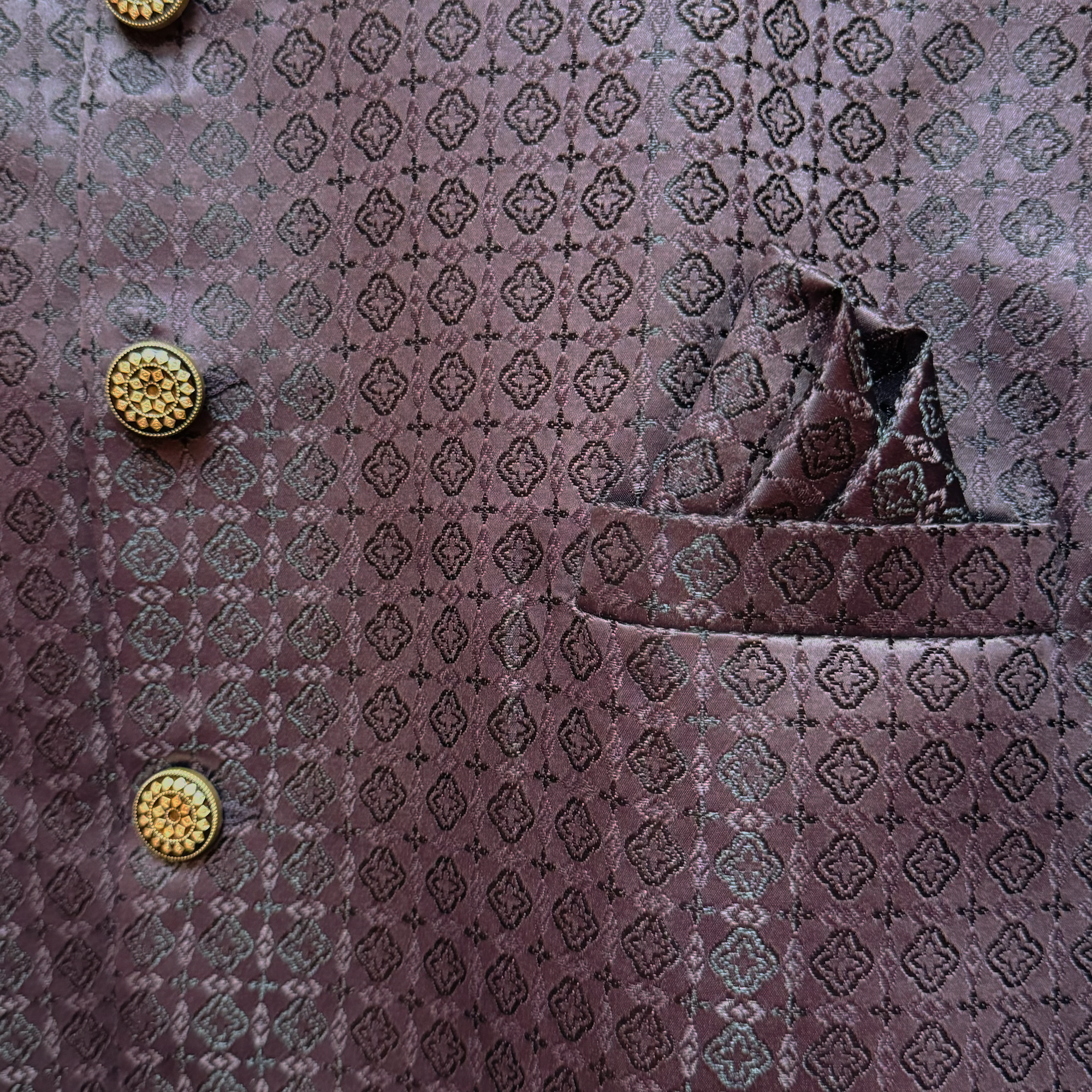 Lattice Jacquard Jodhpuri Jacket -Colors