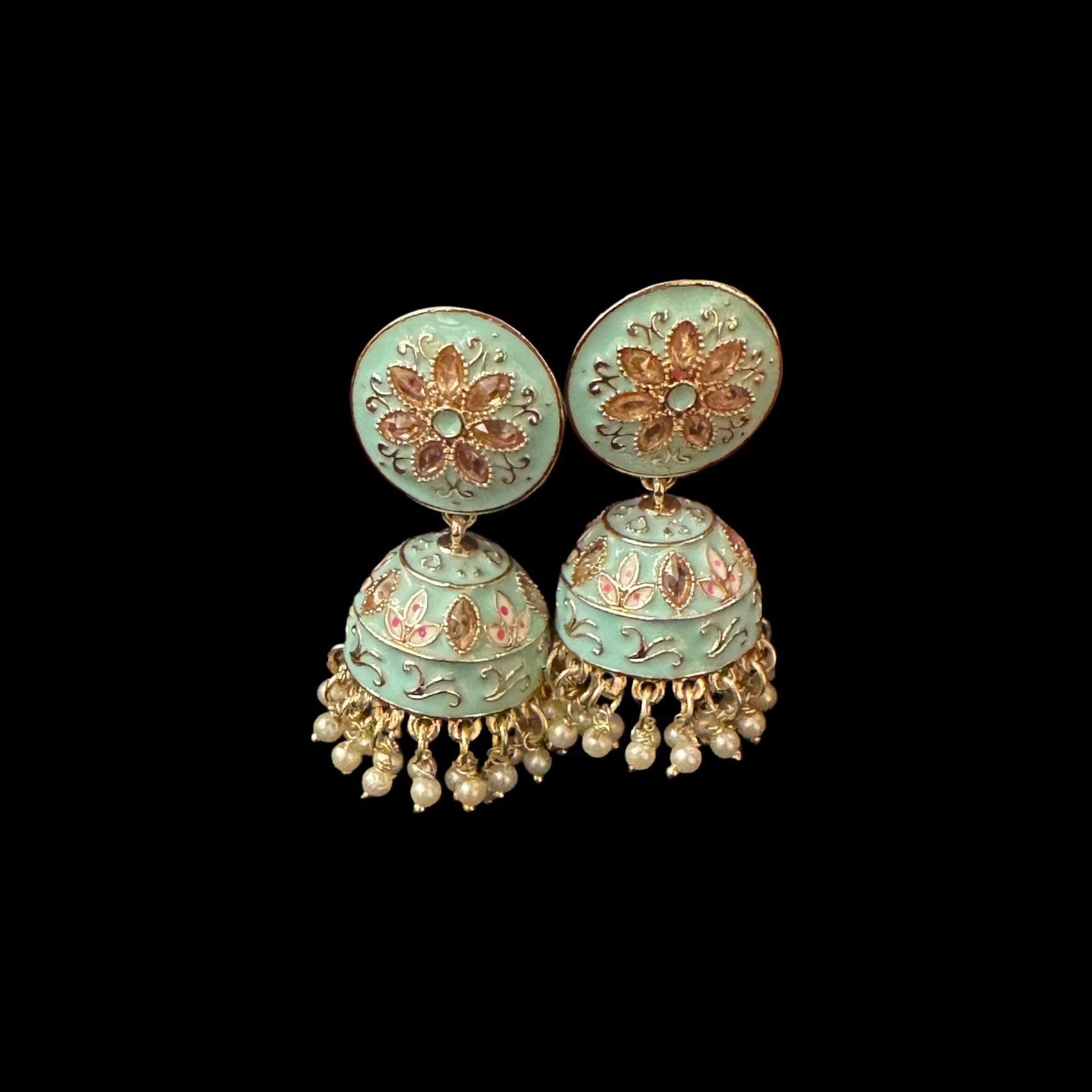 DT Meenakari Jhumka Earrings-Many Colors