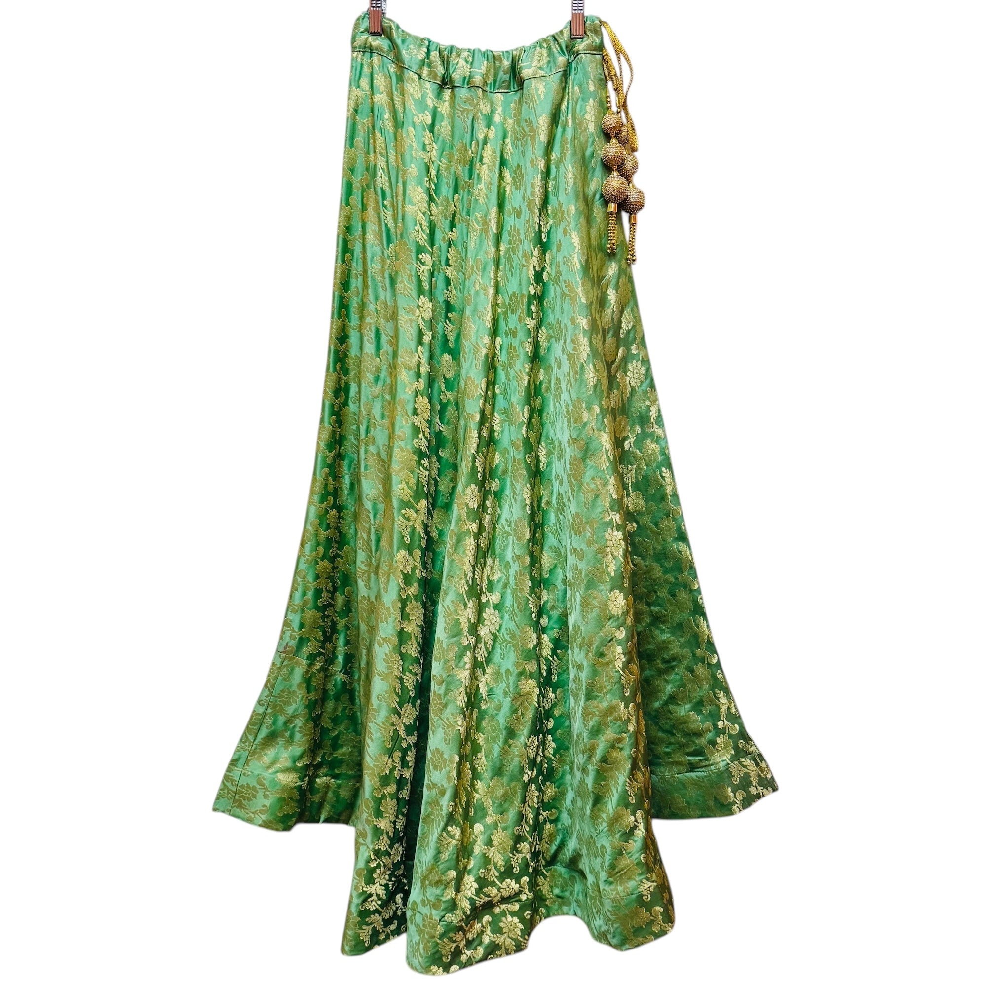 Brocade Paisley Flower Lehengas - Extra Long - Vintage India NYC