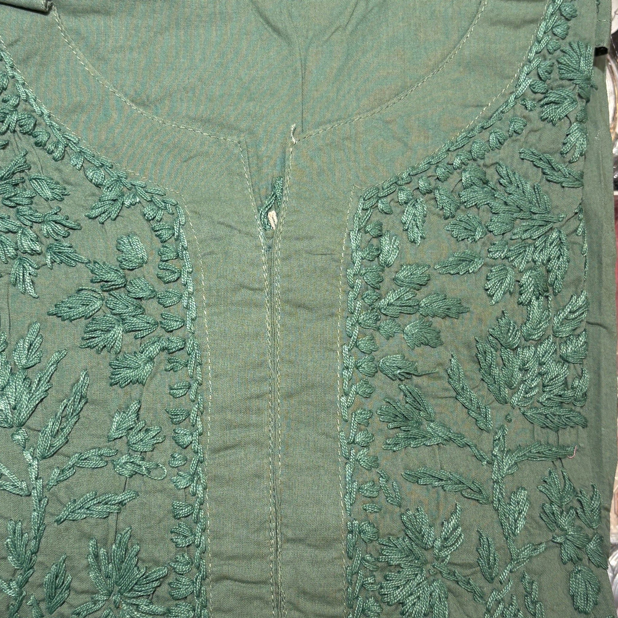 MA Short Embroidered Cotton Kurti-Size 36