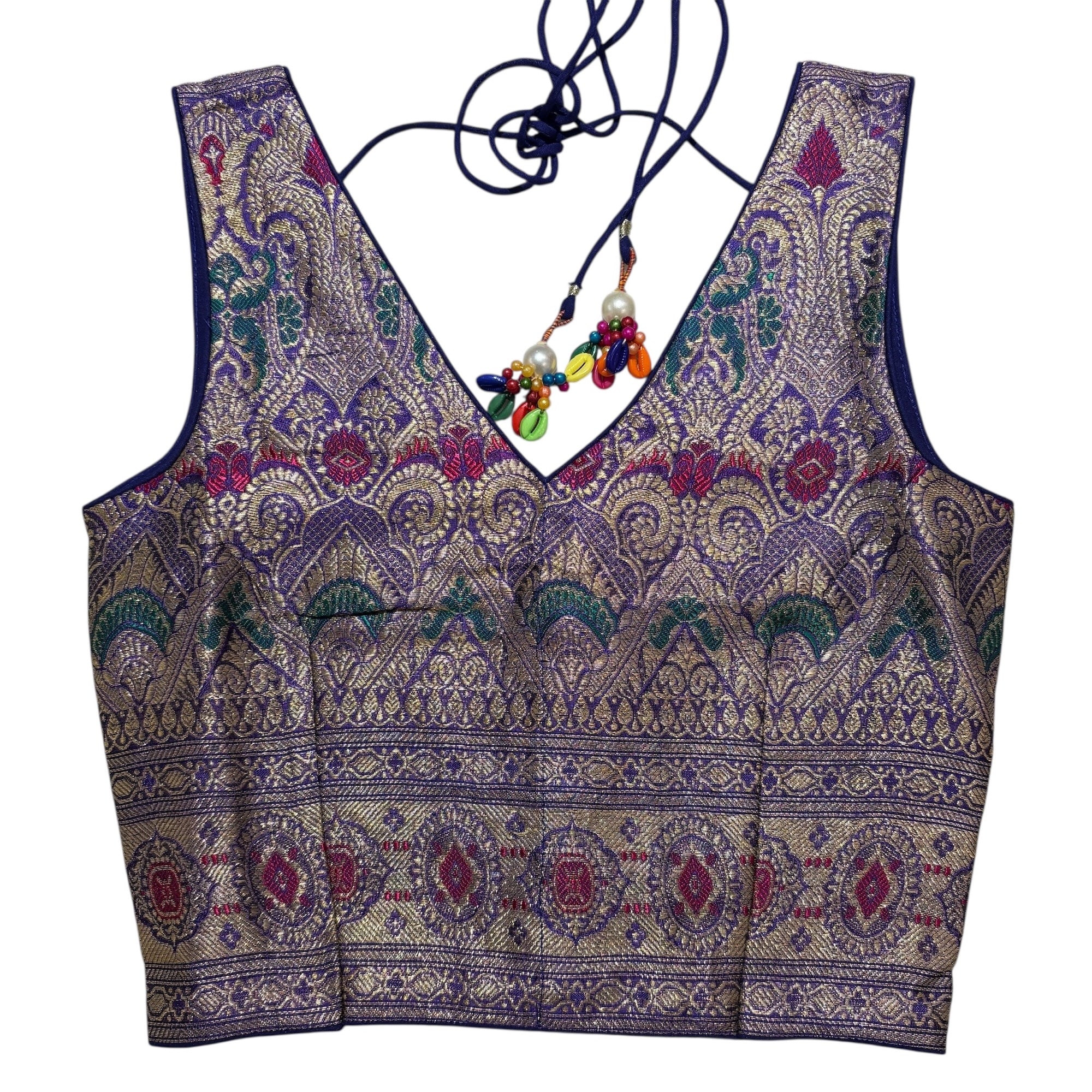 Brocade & Embroidered Saree Blouses 25-Size 28 - Vintage India NYC