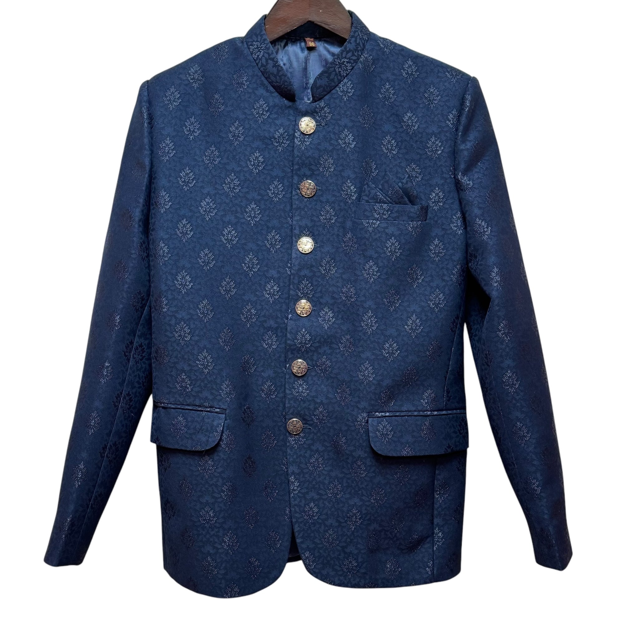Navy Buti Jodhpuri Jacket
