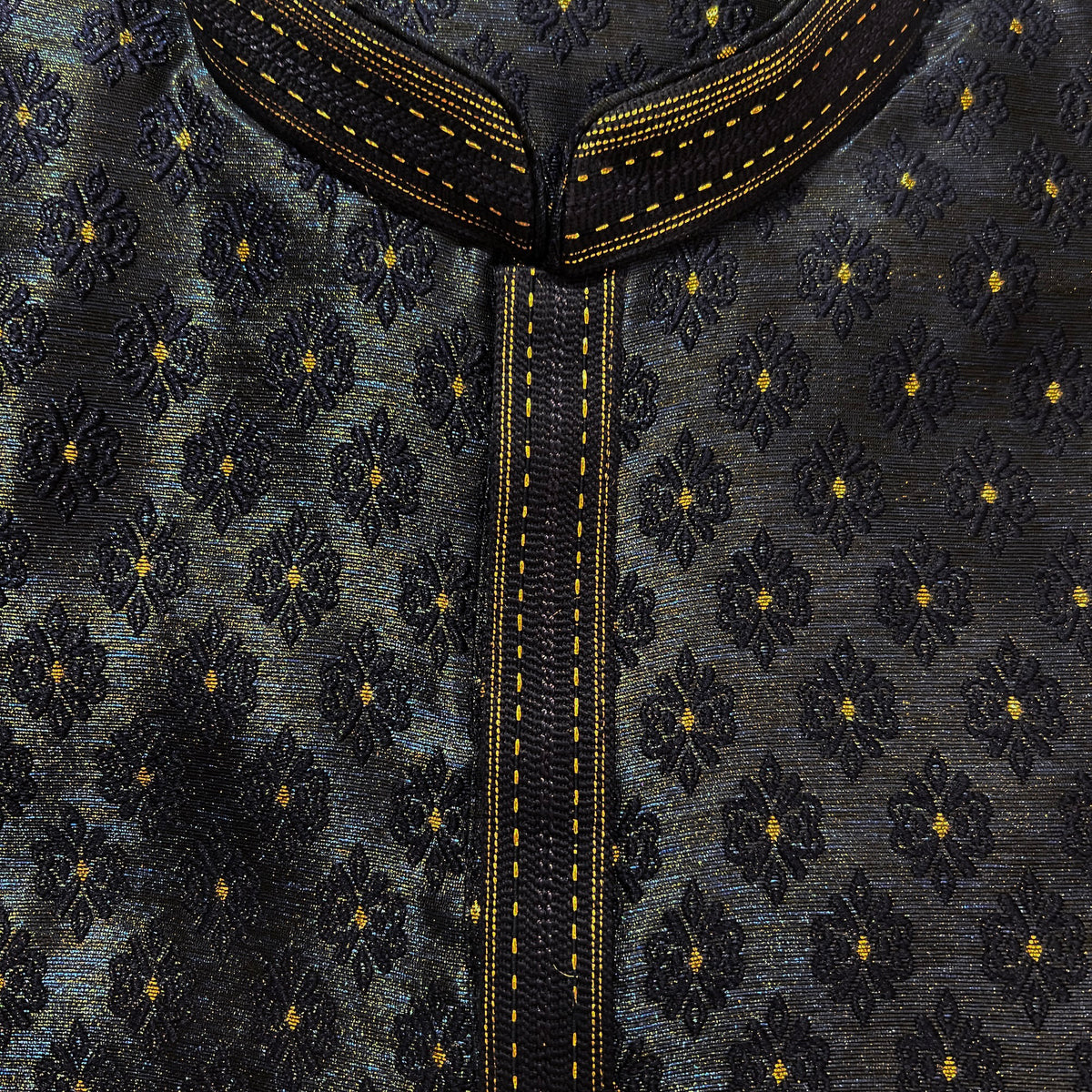 Navy Crest Kurta - Vintage India NYC