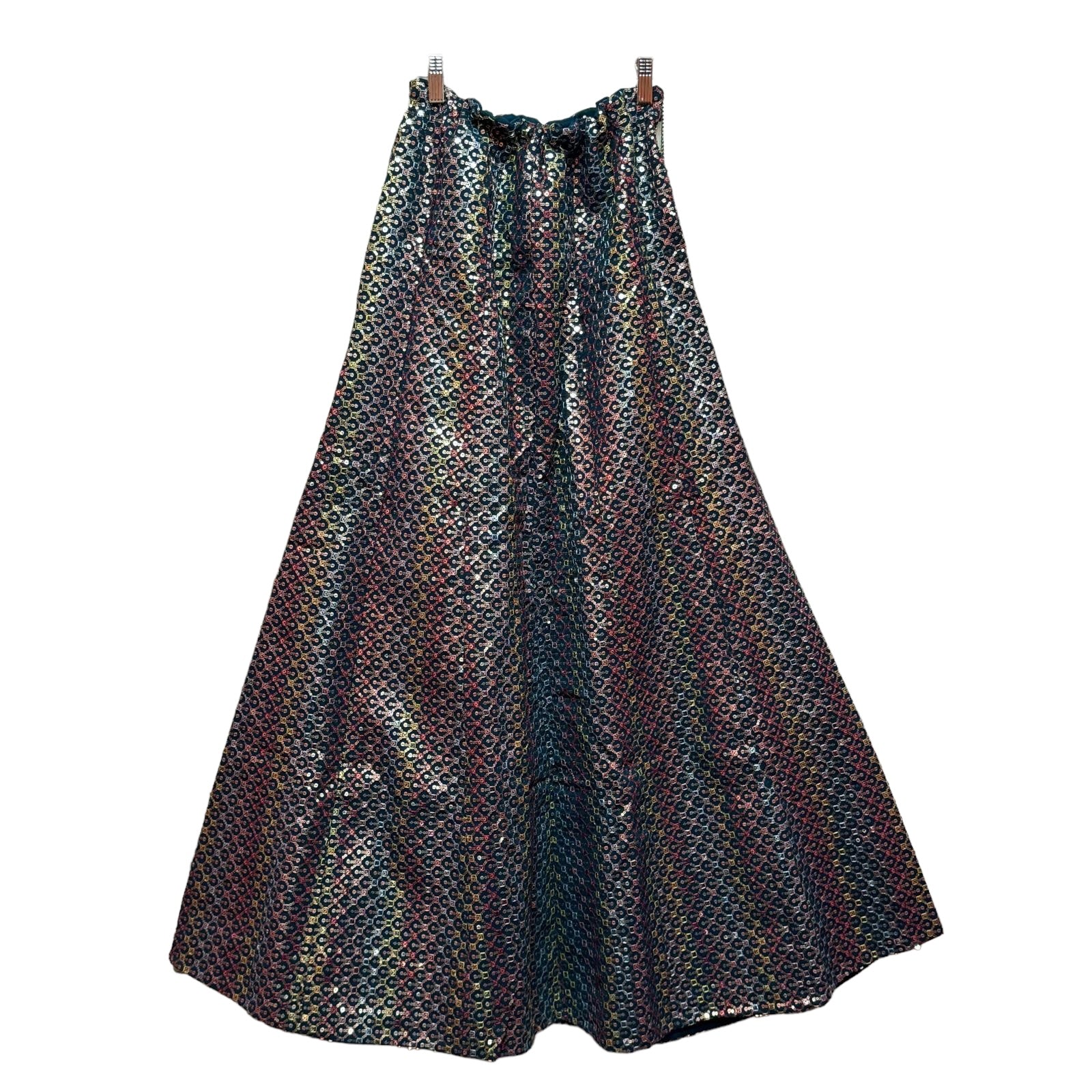 Navy Multicolor Sequin Lehenga - Vintage India NYC