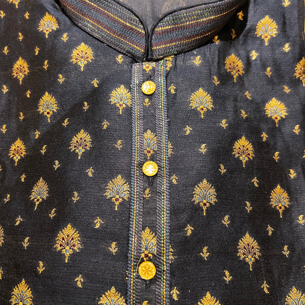 Navy Peacock Kurta - Vintage India NYC