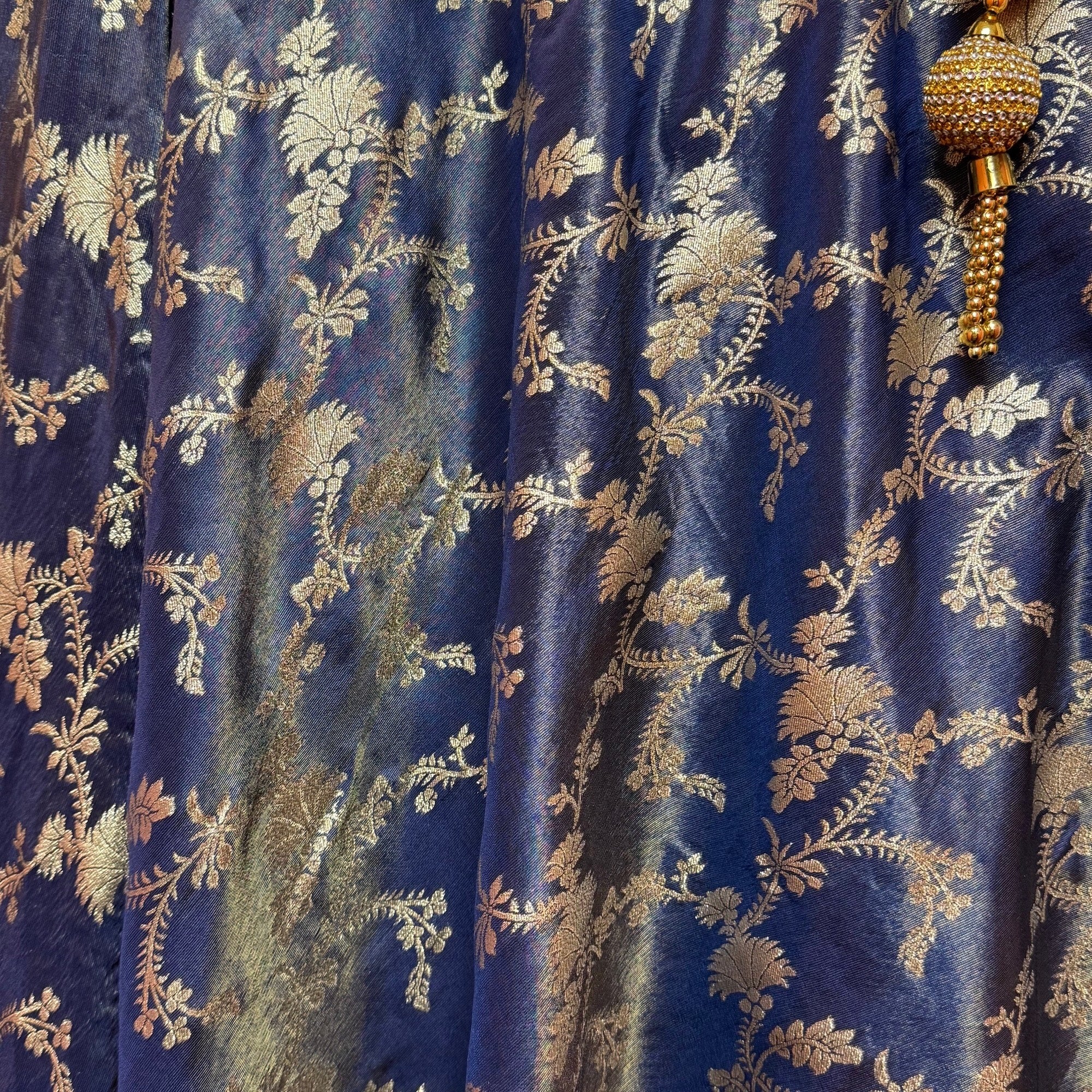 Shimmer Brocade Tulip Lehengas - Extra Long - Vintage India NYC