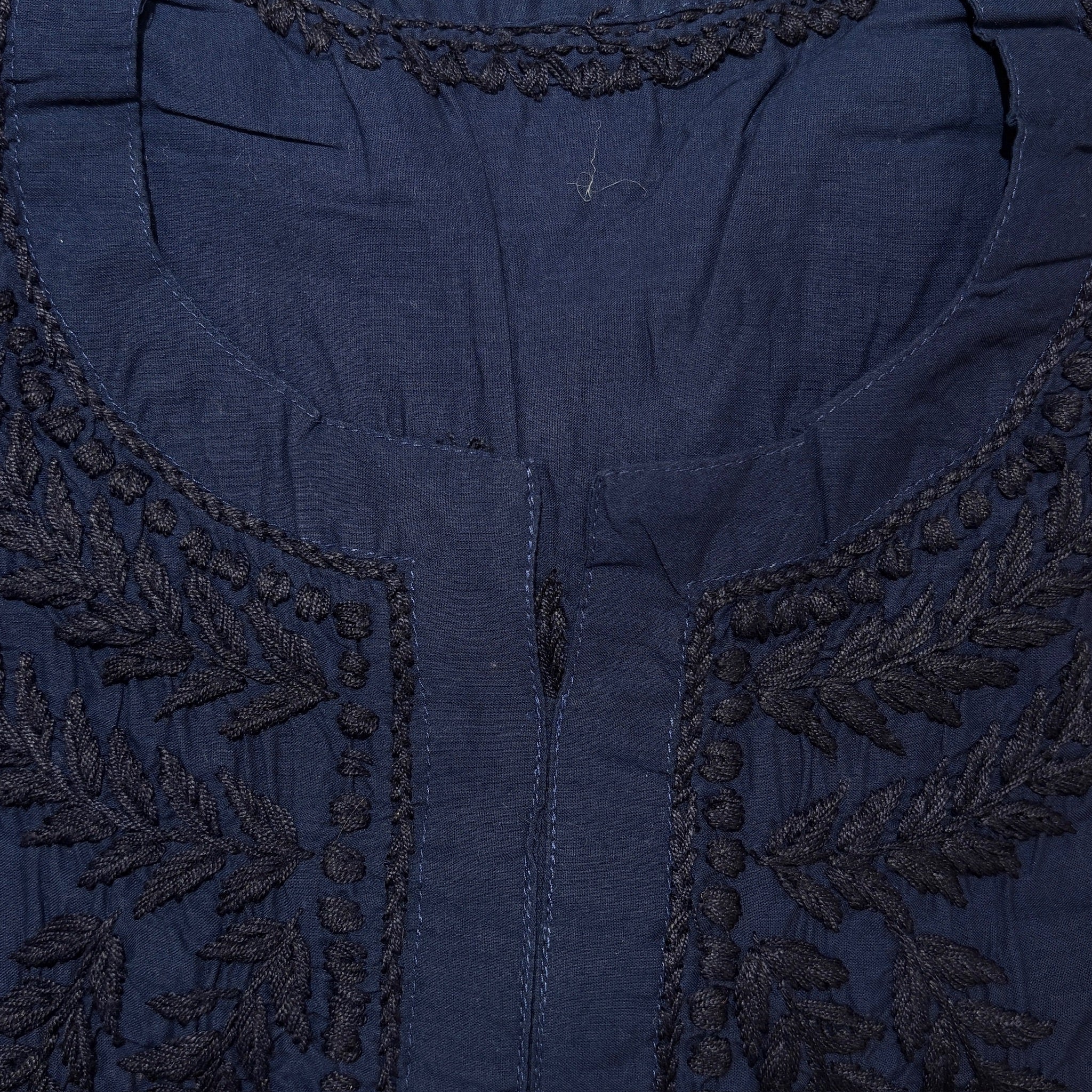 MA Short Embroidered Cotton Kurti-Size 36