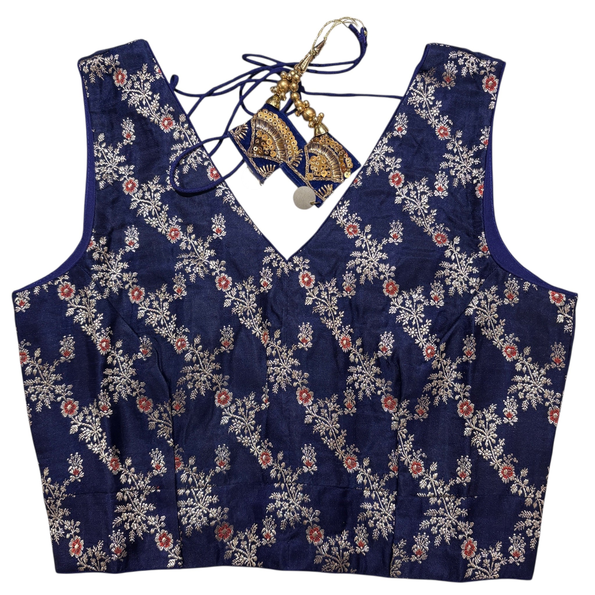 Brocade & Embroidered Saree Blouses-25-Size 32 - Vintage India NYC