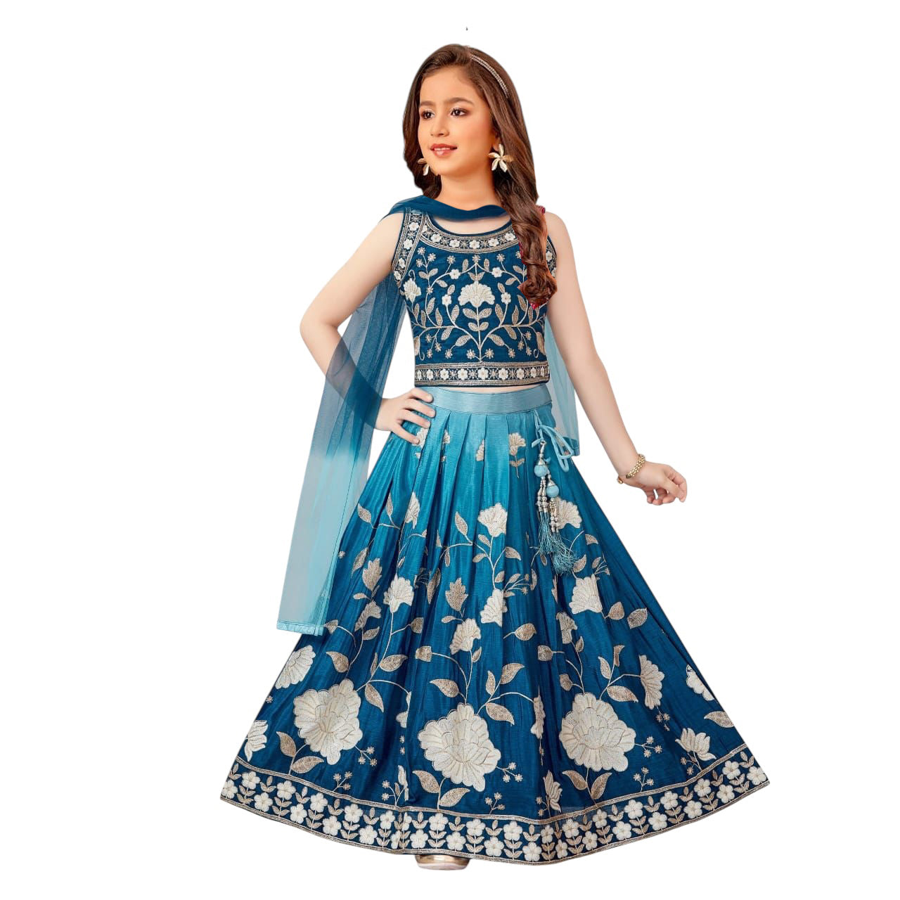Girls Floral Lehenga Set -2 Colors