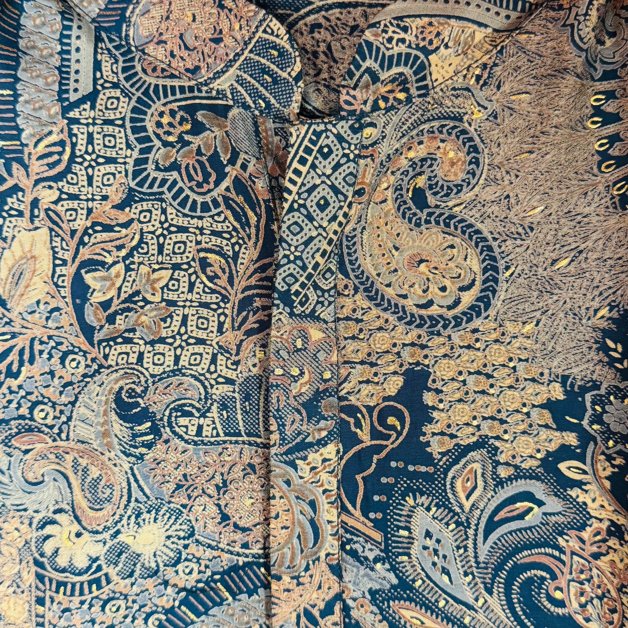 Ocean Paisley Print Kurta - Vintage India NYC