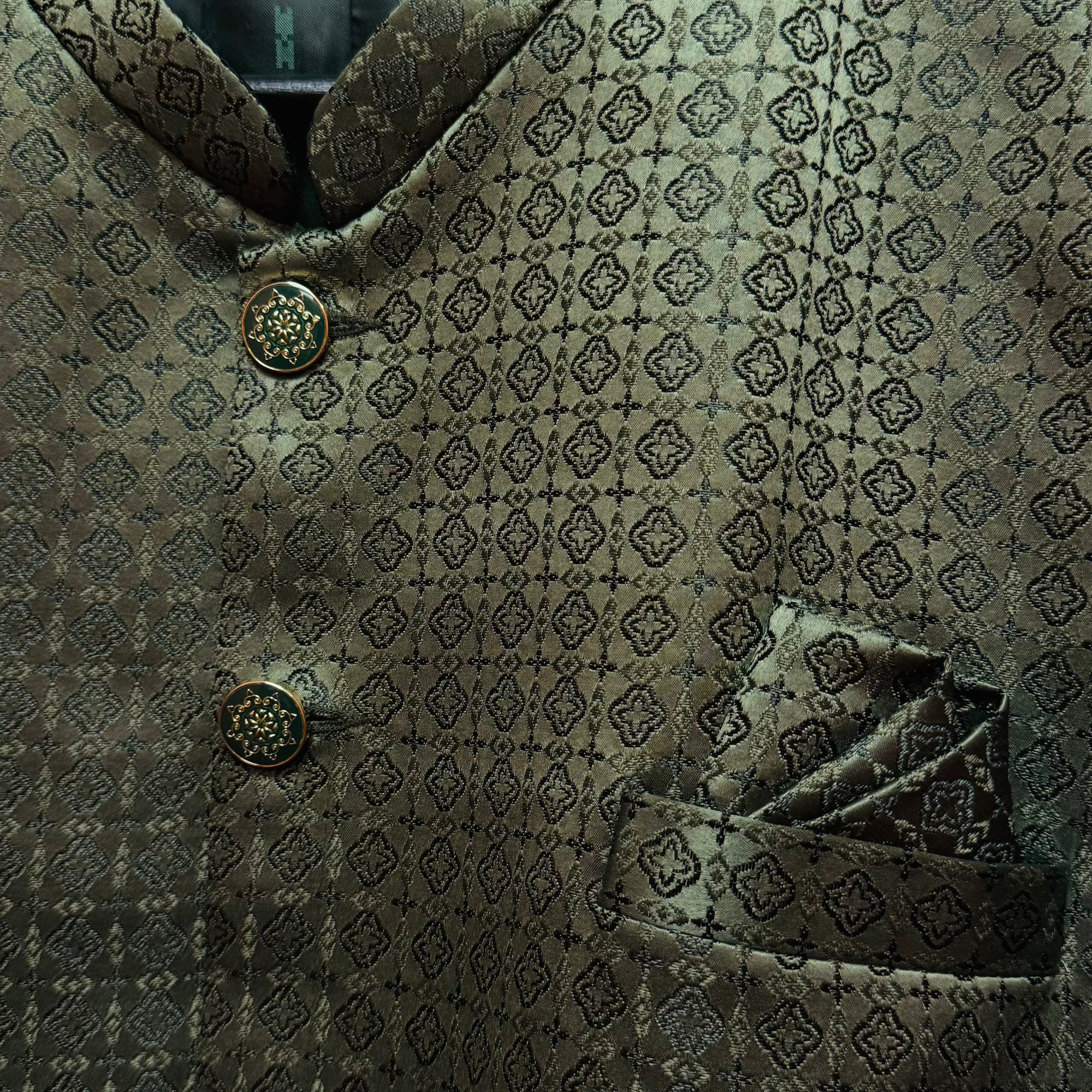 Lattice Jacquard Jodhpuri Jacket -Colors