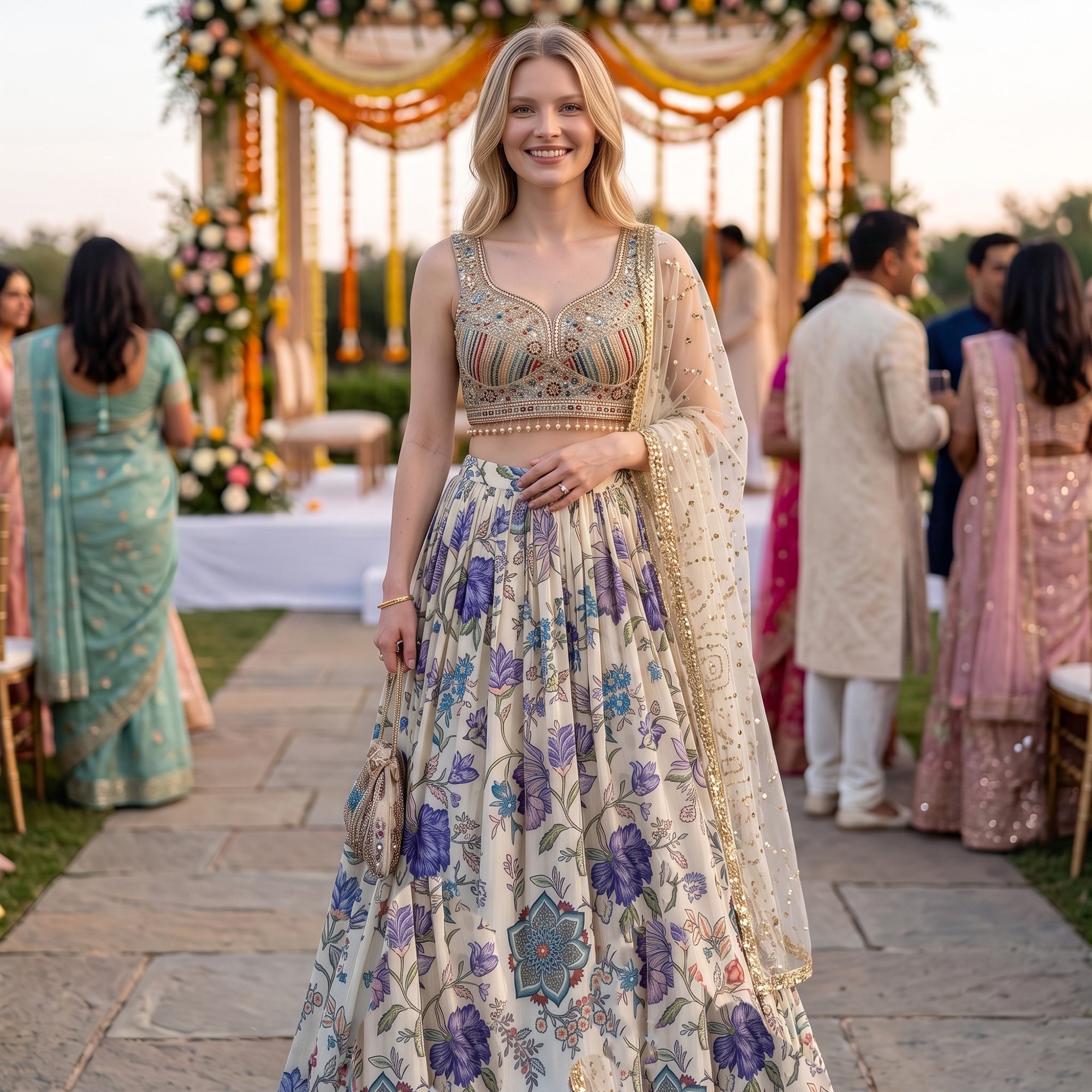DT Heavy Blouse Floral Lehengas-Colors
