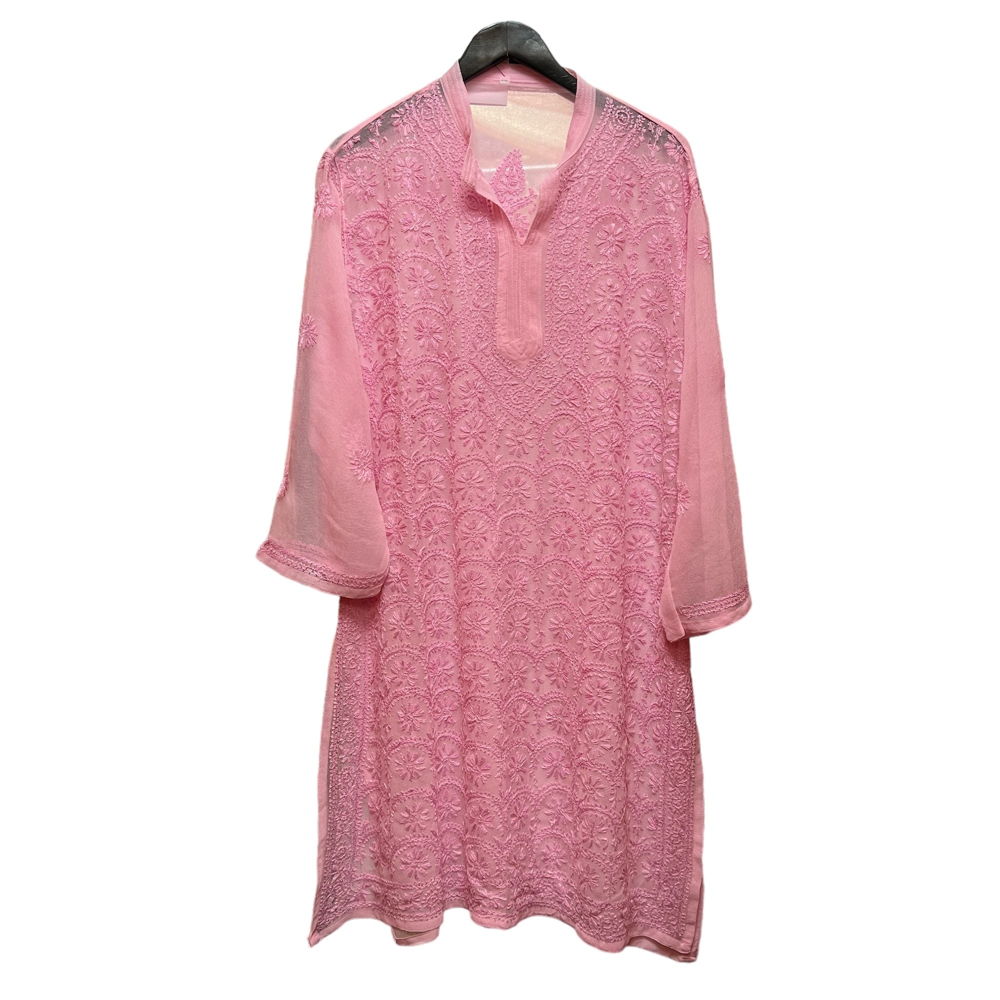 Pink Embroidered Kurta-Size 46 - Vintage India NYC