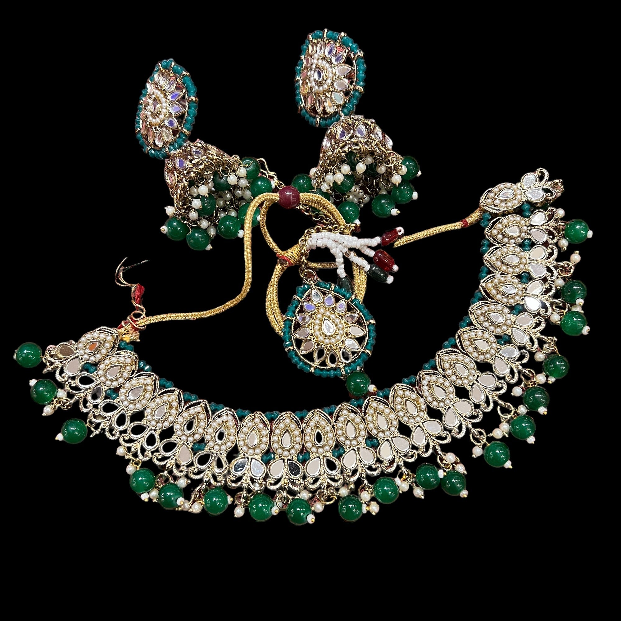 DT Jhumka Necklace Sets 4 - Vintage India NYC