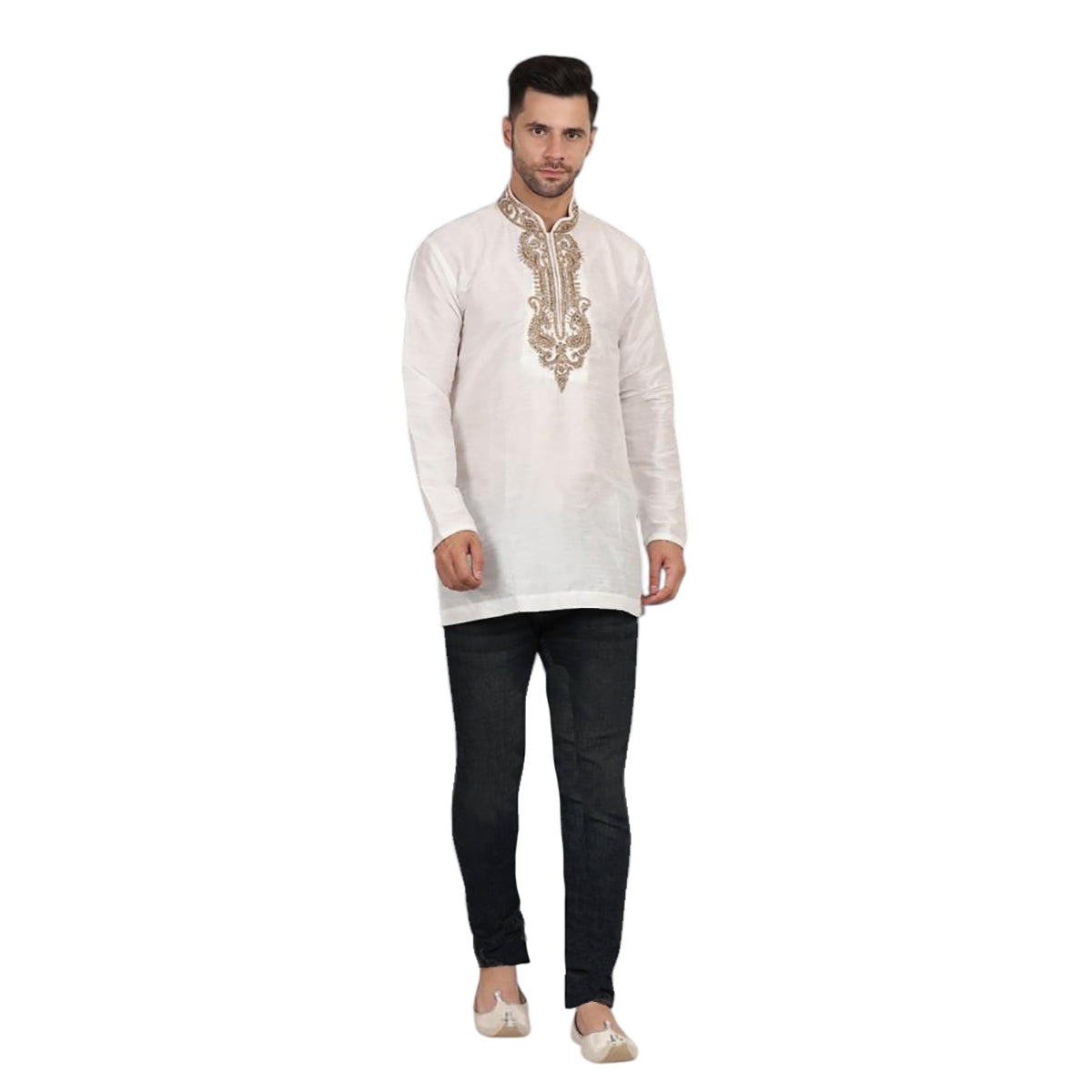 DT Ivory Short Kurta with Hand Work