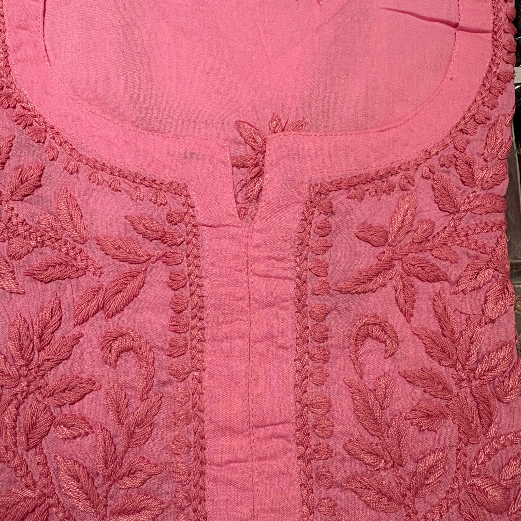 MA Short Embroidered Cotton Kurti-Size 36