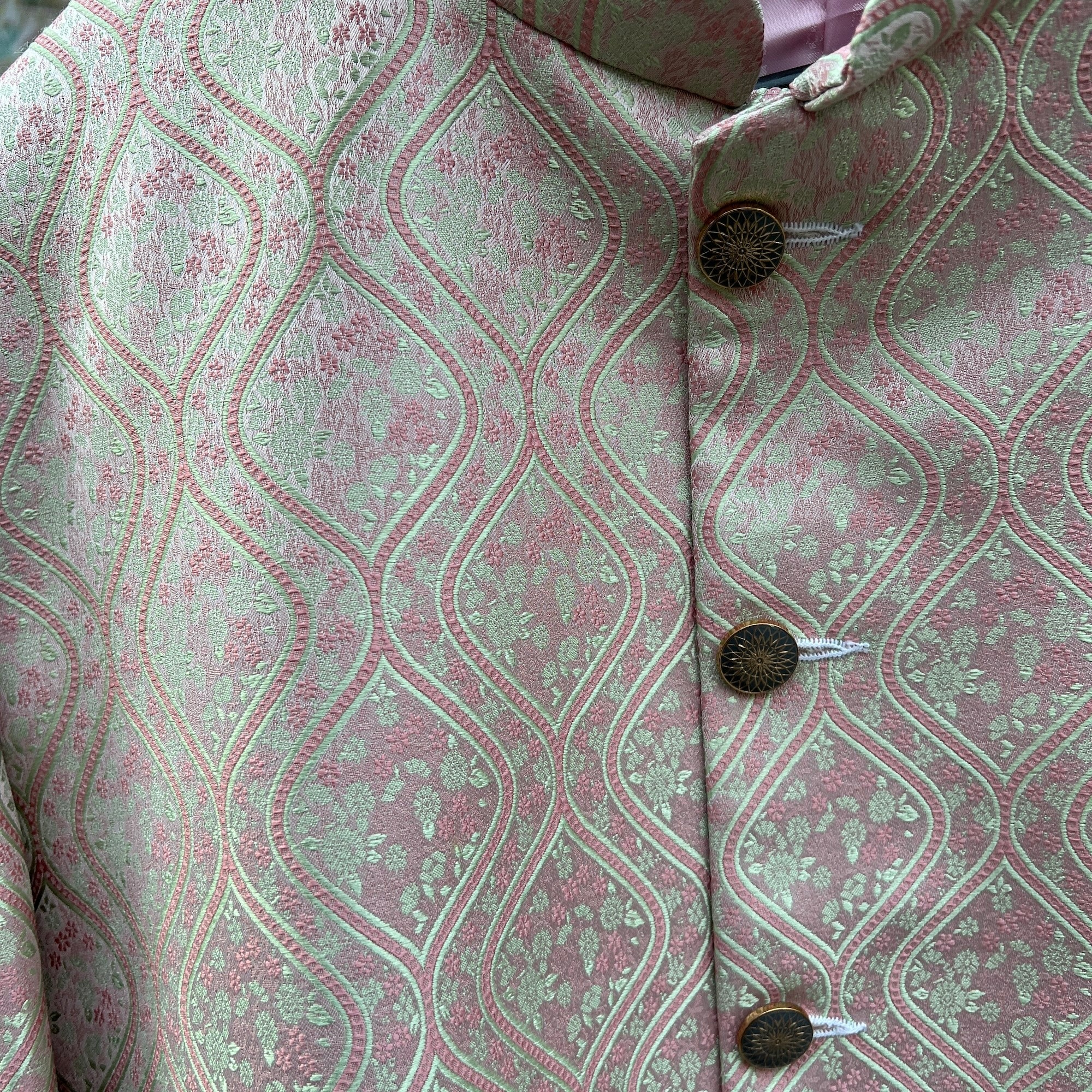 Pink & Mint OG Jodhpuri Jacket - Vintage India NYC