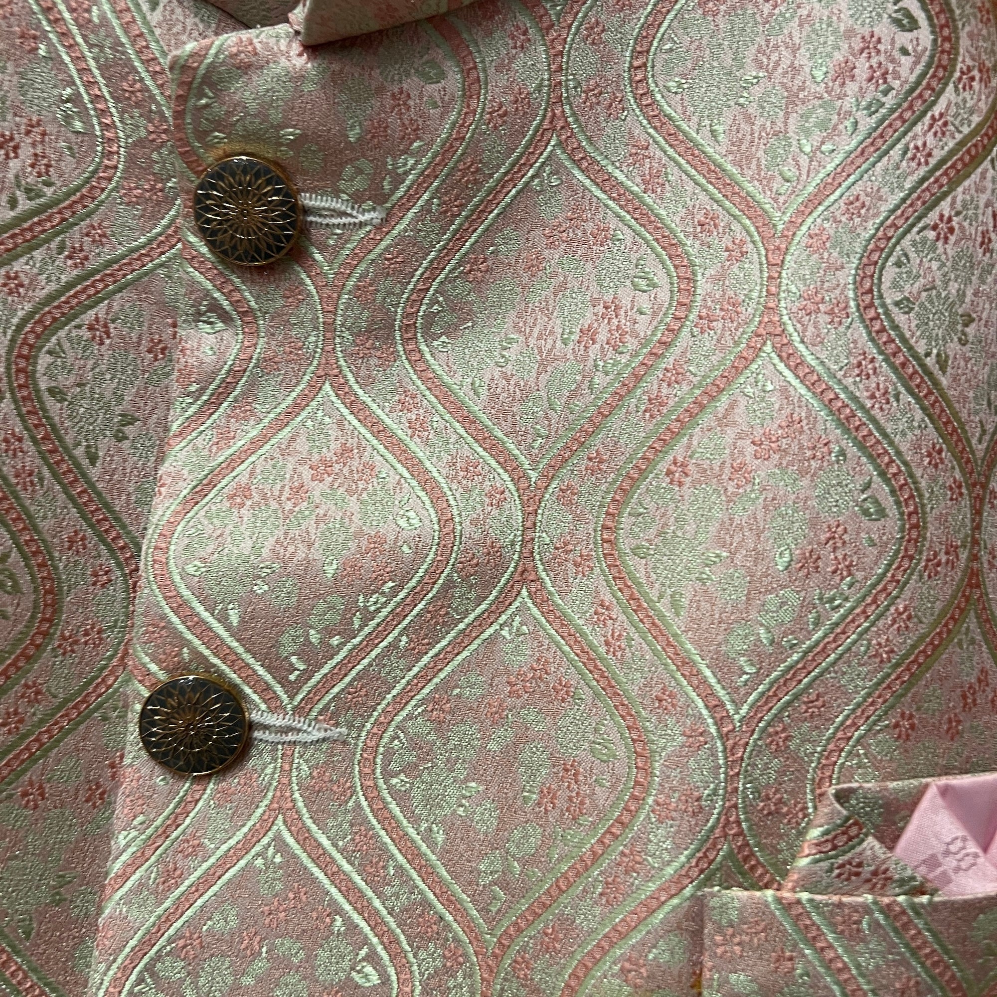 Pink & Mint OG Jodhpuri Jacket - Vintage India NYC