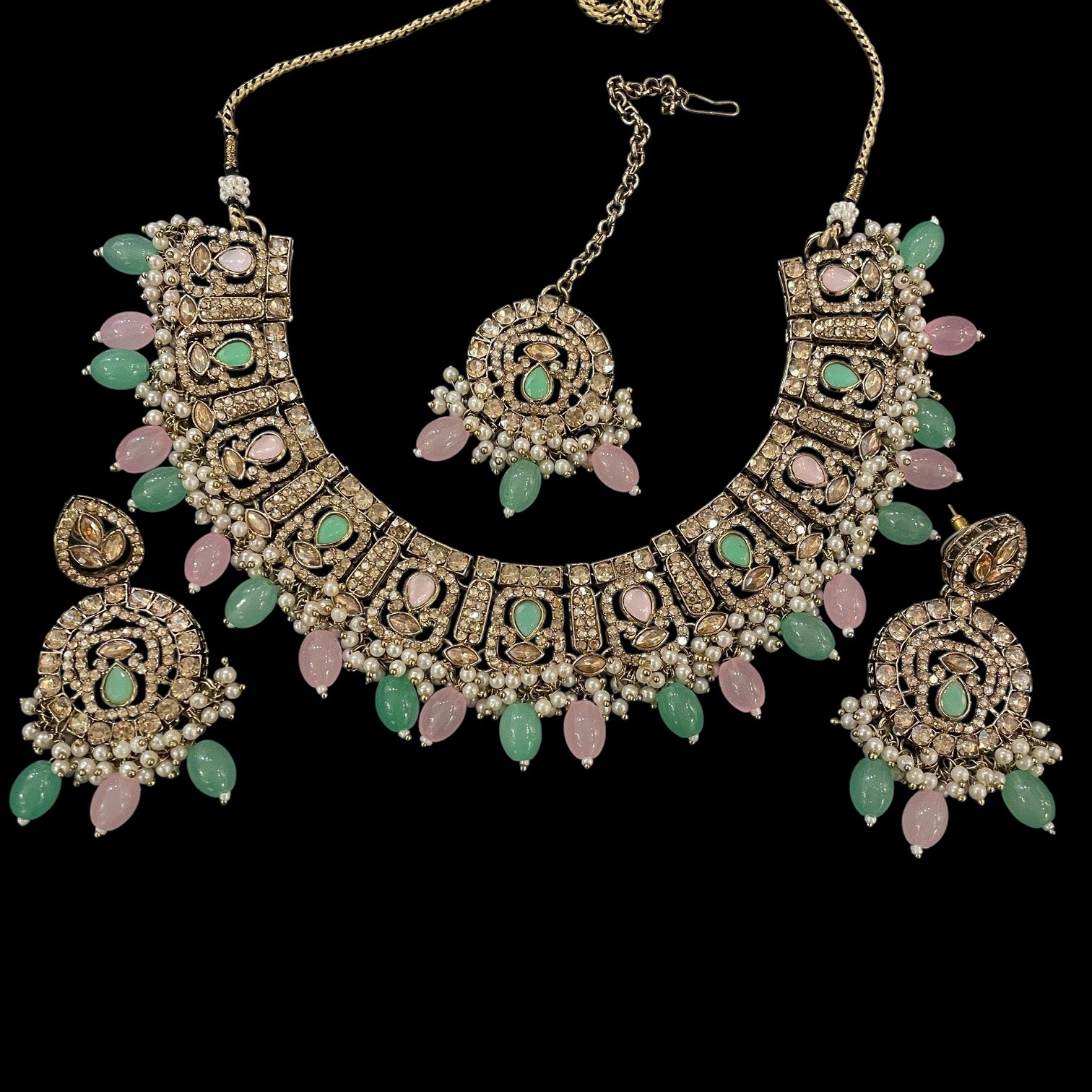 DT Minar Teardrop Necklace Sets-Many Colors