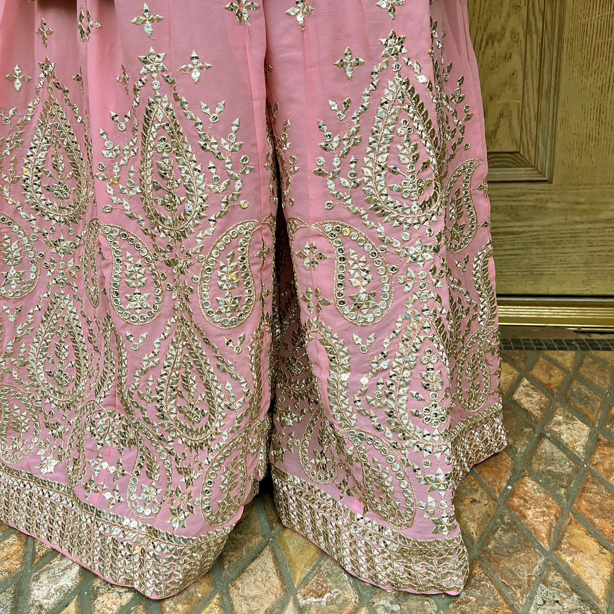 Pastel Sequin Flower Sharara Sets-2 Colors