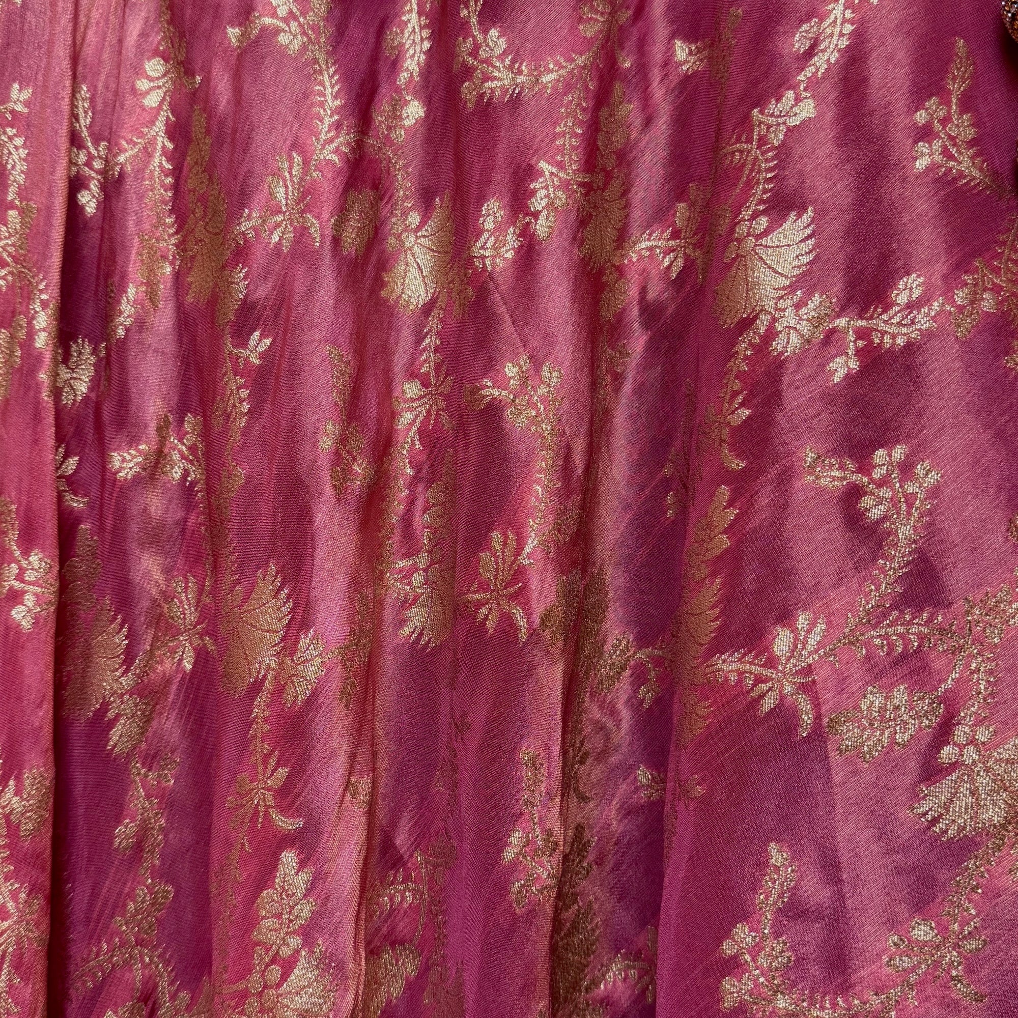 Shimmer Brocade Tulip Lehengas - Extra Long - Vintage India NYC