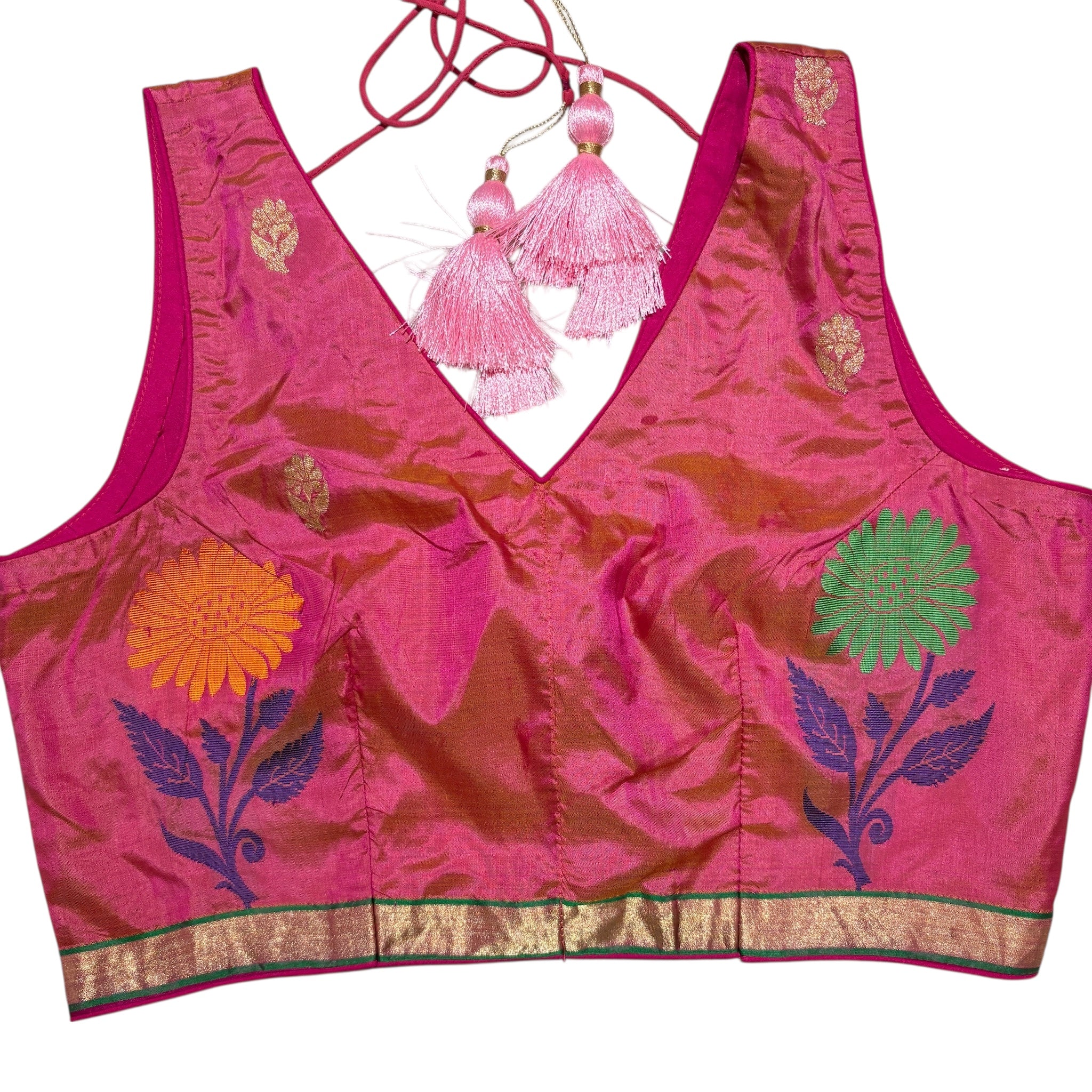 Brocade & Embroidered Saree Blouses 25-Size 36 - Vintage India NYC