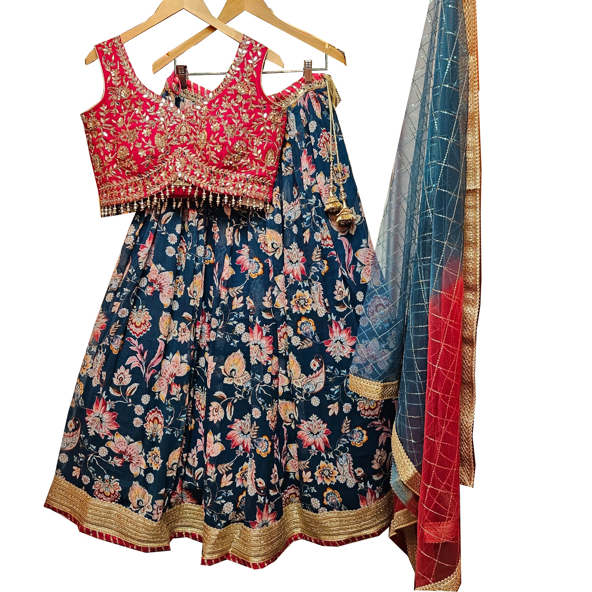Floral Lehenga Sets-4 Colors - Vintage India NYC