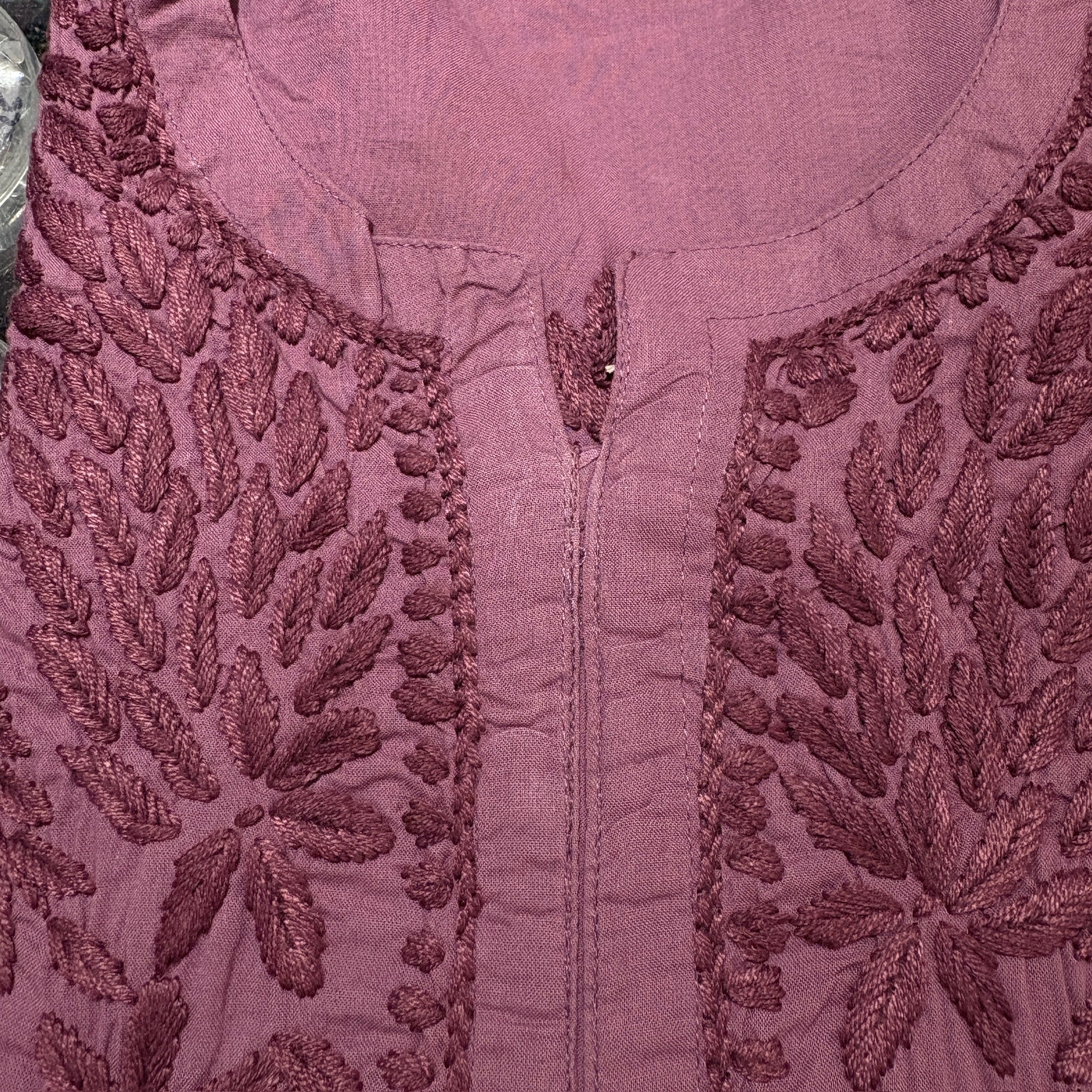 MA Short Embroidered Cotton Kurti-Size 34