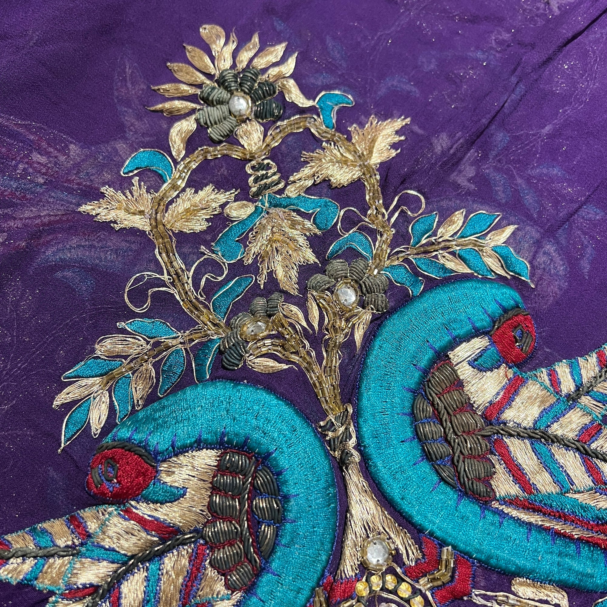 Dark Purple Zardosi Heavy Work Dupatta 9049
