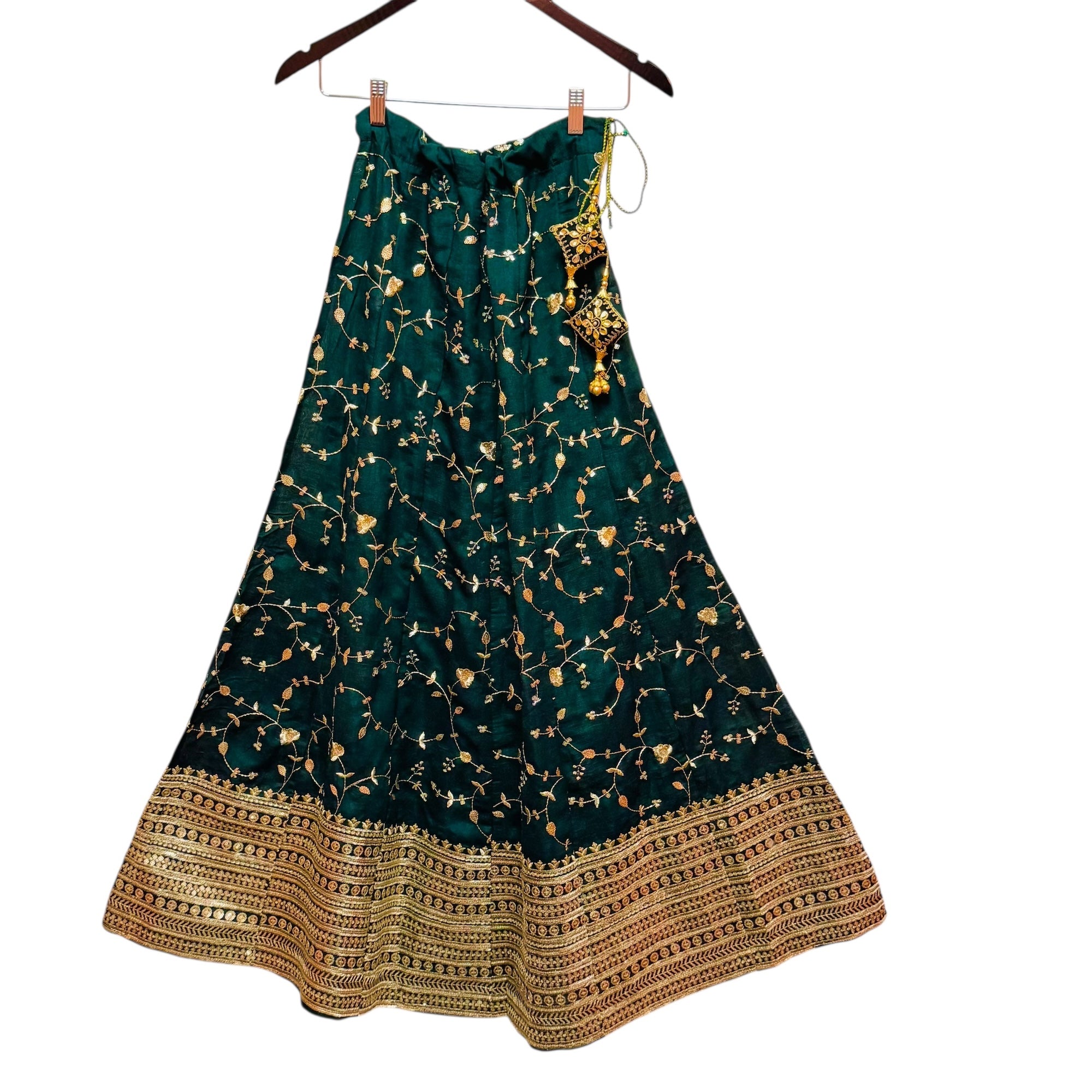 Vine Wide Border Lehengas-2 Colors - Vintage India NYC